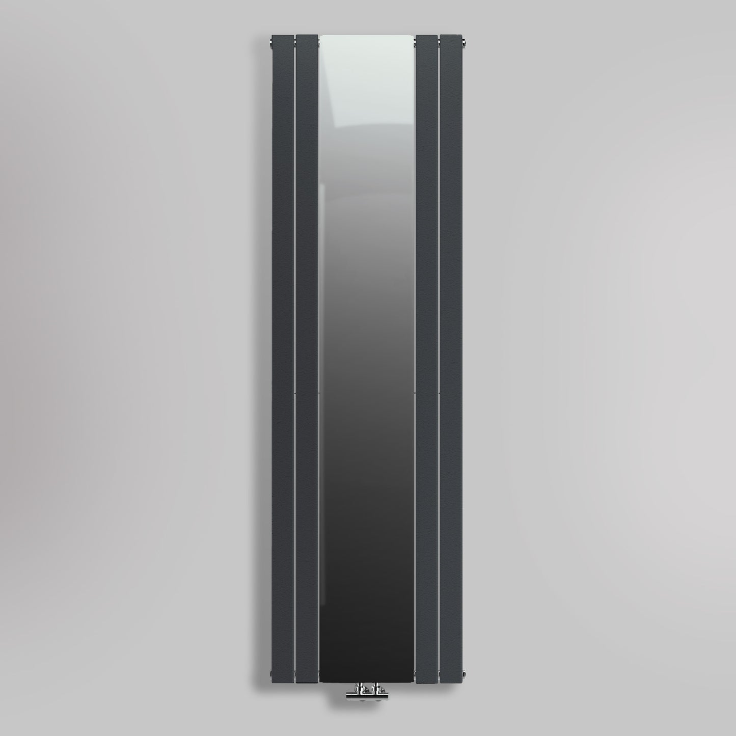 Grzejnik Dekoracyjny Pionowy z lustrem - Antracytowy - 1800x600mm, gładkie tło firmy Lazzarini