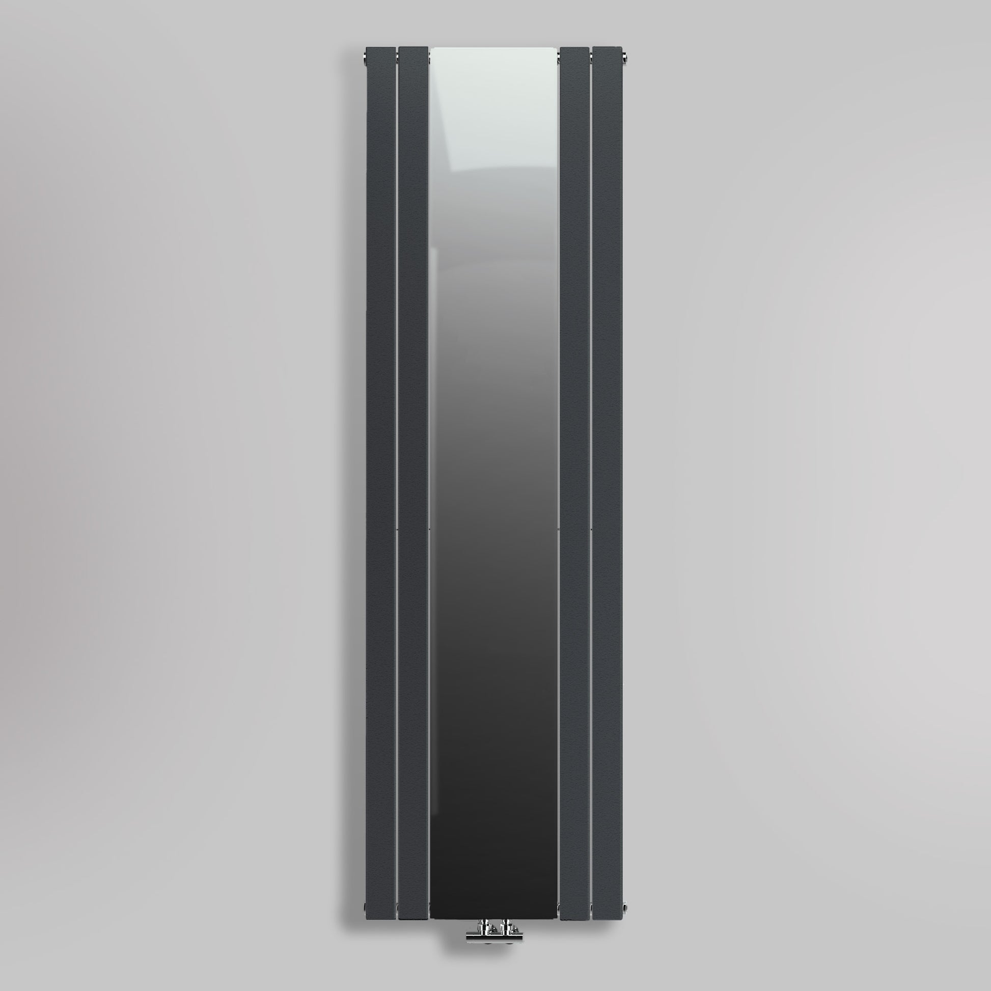 Grzejnik Dekoracyjny Pionowy z lustrem - Antracytowy - 1800x600mm, gładkie tło firmy Lazzarini