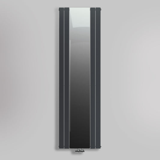 Grzejnik Dekoracyjny Pionowy z lustrem - Antracytowy - 1800x600mm, gładkie tło firmy Lazzarini