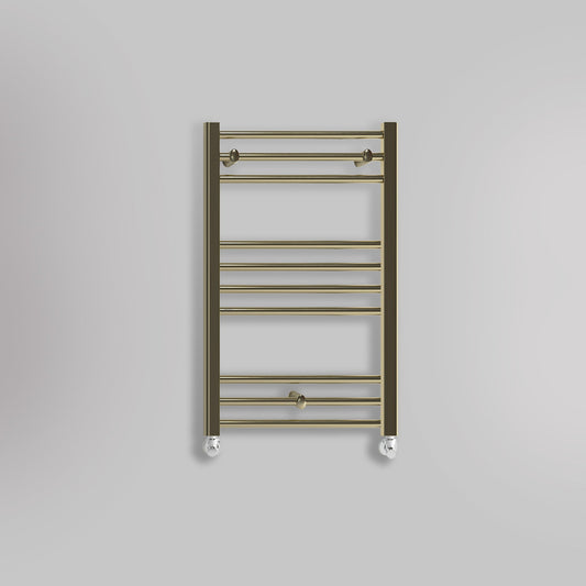 Grzejnik Łazienkowy Drabinkowy - Szczotkowane złoto - 800x500mm, gładkie tło firmy Lazzarini