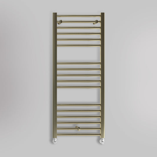 Grzejnik Łazienkowy Drabinkowy - Szczotkowane złoto - 1200x500mm, gładkie tło firmy Lazzarini