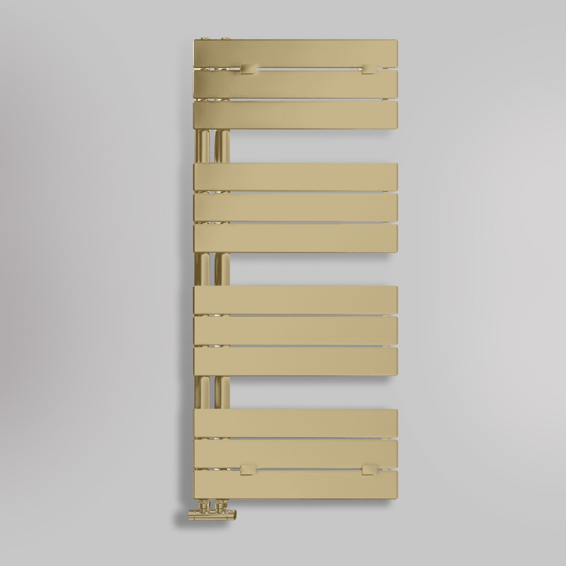 Grzejnik Łazienkowy Dekoracyjny Nowoczesny - Szczotkowane złoto - 1130x500mm, gładkie tło firmy Lazzarini