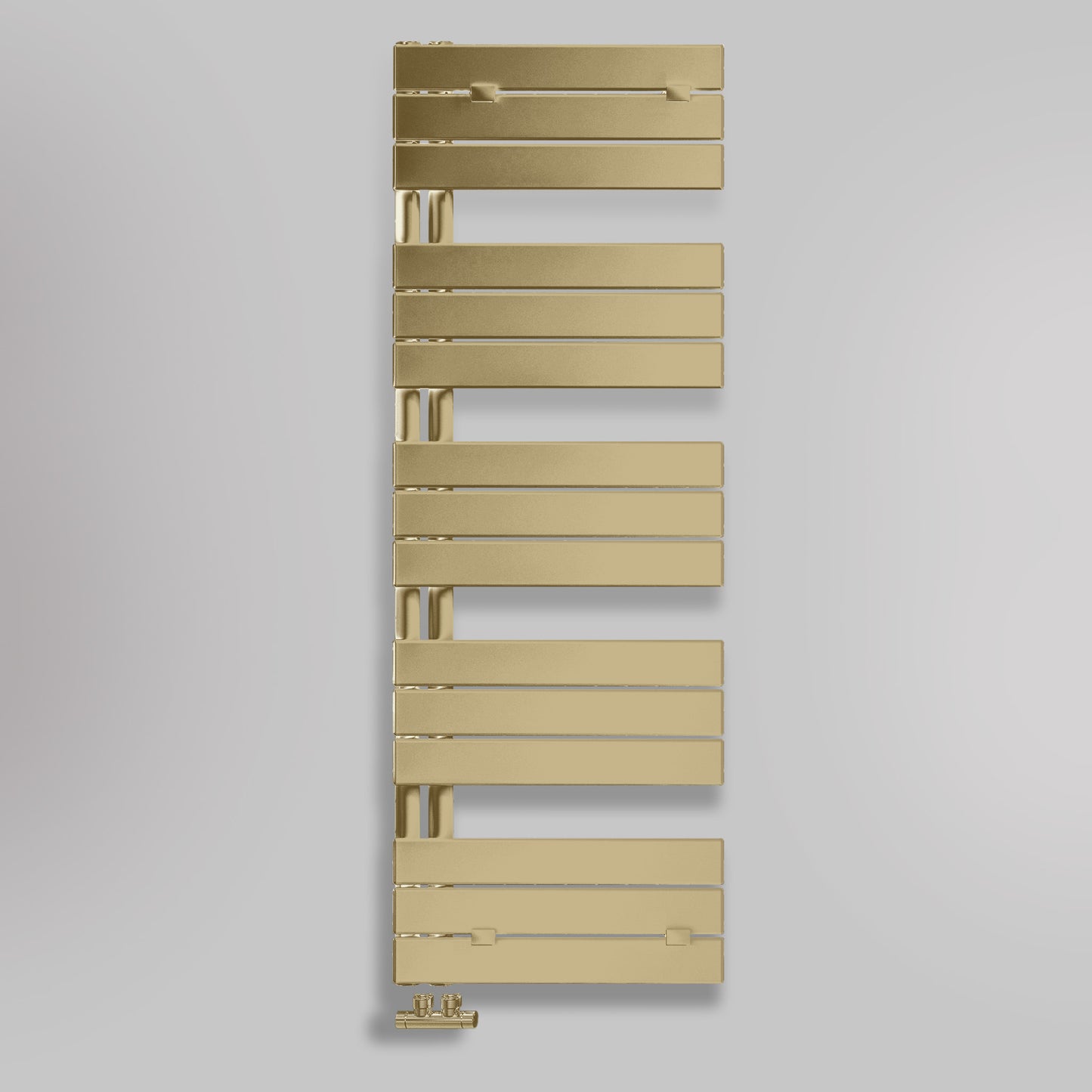 Grzejnik Łazienkowy Dekoracyjny Nowoczesny - Szczotkowane złoto - 1430x500mm, gładkie tło firmy Lazzarini