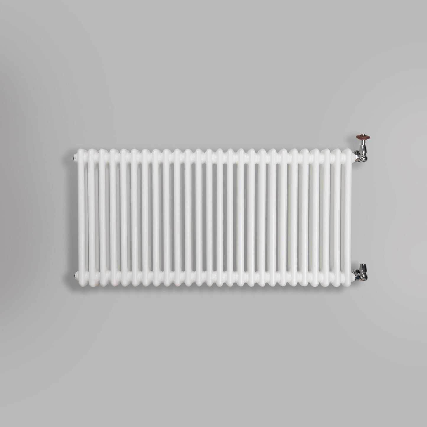 Grzejnik Dekoracyjny Żeberkowy - 2 Kolumnowy Biały - 576x1190mm, gładkie tło firmy Empire