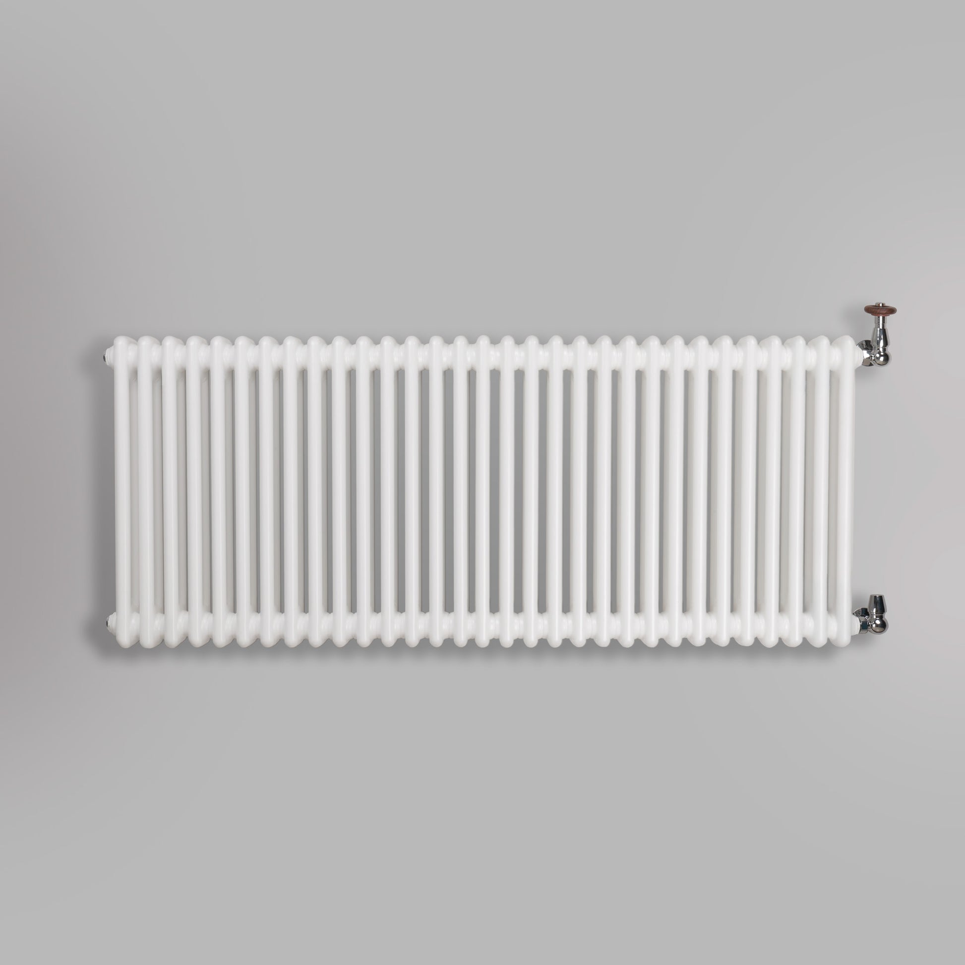 Grzejnik Dekoracyjny Żeberkowy - 2 Kolumnowy Biały - 576x1415mm, gładkie tło firmy Empire