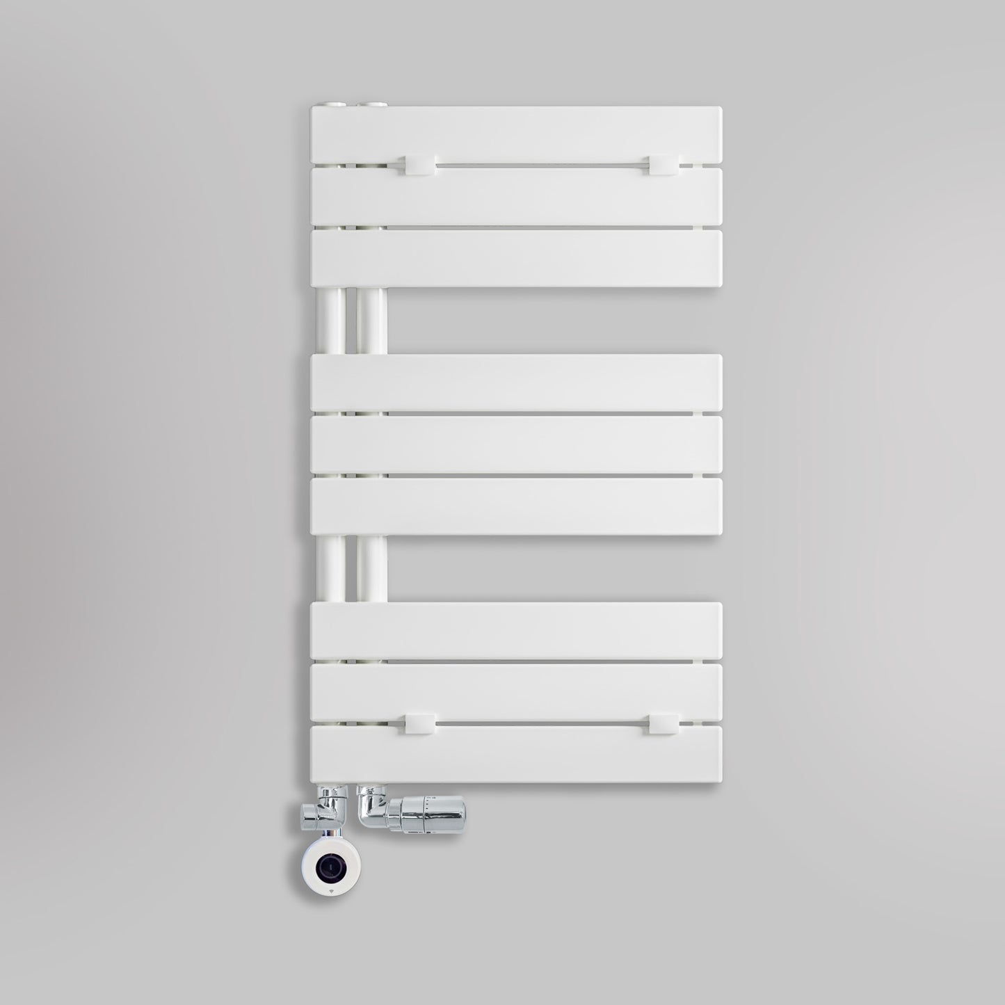 Grzejnik Łazienkowy Dekoracyjny Nowoczesny Wodno Elektryczny - Biały - 830x500mm, Elektryczny grzejnik łazienkowy - Lazzarini