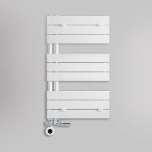 Grzejnik Łazienkowy Dekoracyjny Nowoczesny Wodno Elektryczny - Biały - 830x500mm, Elektryczny grzejnik łazienkowy - Lazzarini