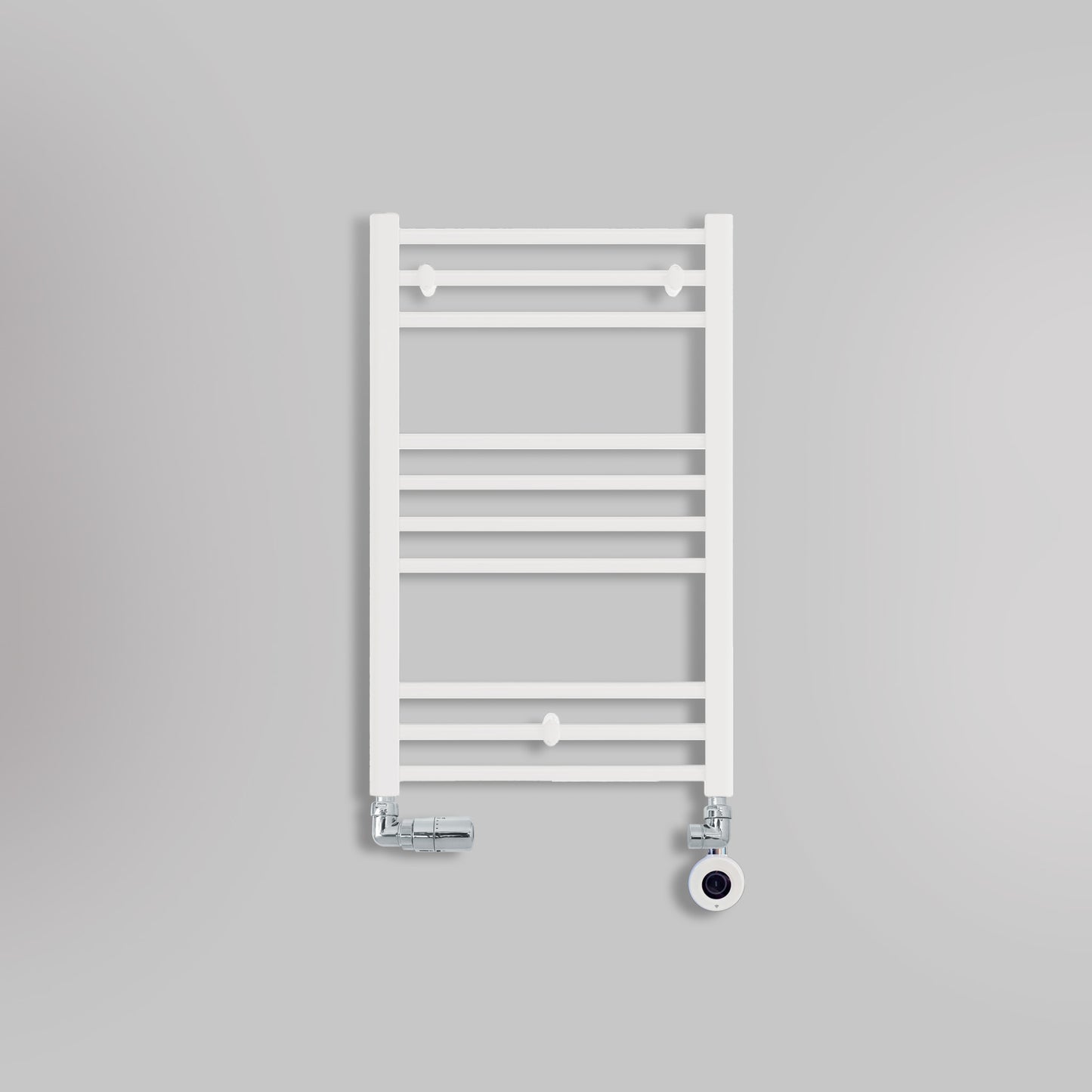 Grzejnik Łazienkowy Drabinkowy Wodno Elektryczny - Biały - 800x500mm, hybrydowy grzejnik łazienkowy marki Lazzarini