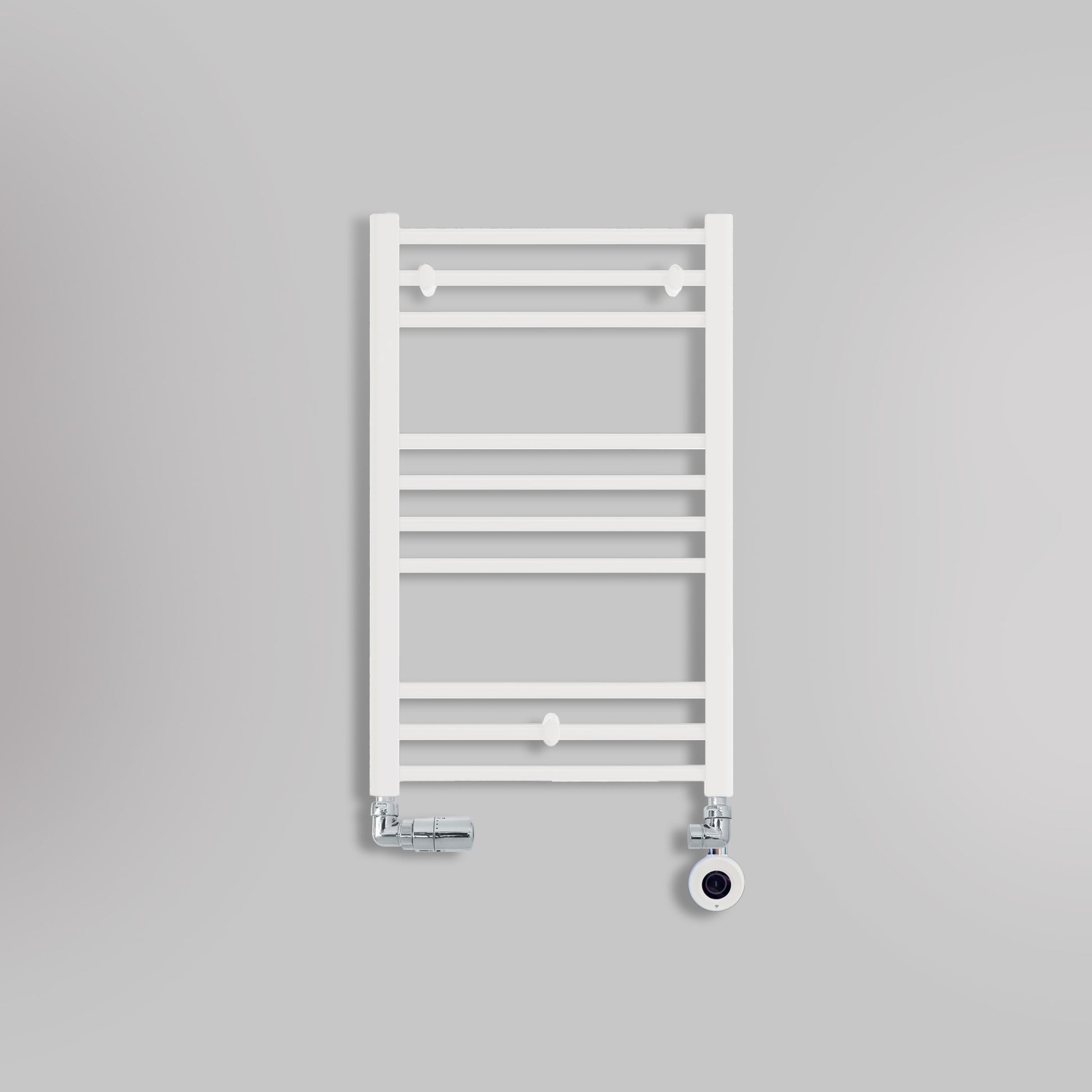 Grzejnik Łazienkowy Drabinkowy Wodno Elektryczny - Biały - 800x500mm, hybrydowy grzejnik łazienkowy marki Lazzarini