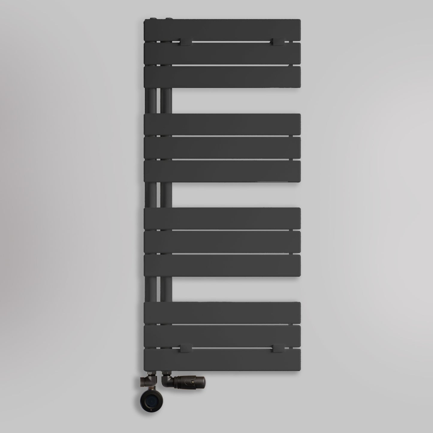 Grzejnik Łazienkowy Dekoracyjny Nowoczesny Wodno Elektryczny - Czarny - 1130x500mm, Elektryczny grzejnik łazienkowy - Lazzarini