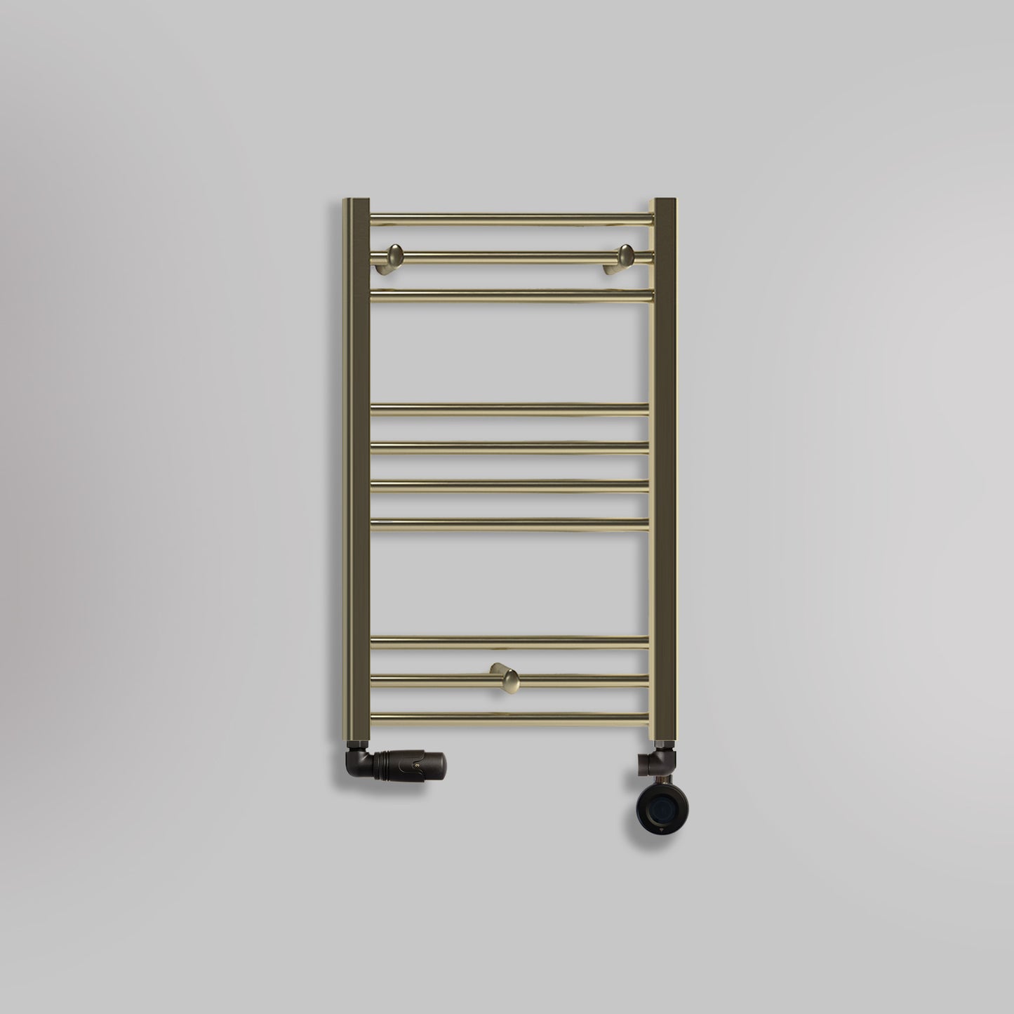 Grzejnik Łazienkowy Drabinkowy Wodno Elektryczny - Szczotkowane złoto - 800x500mm, hybrydowy grzejnik łazienkowy marki Lazzarini