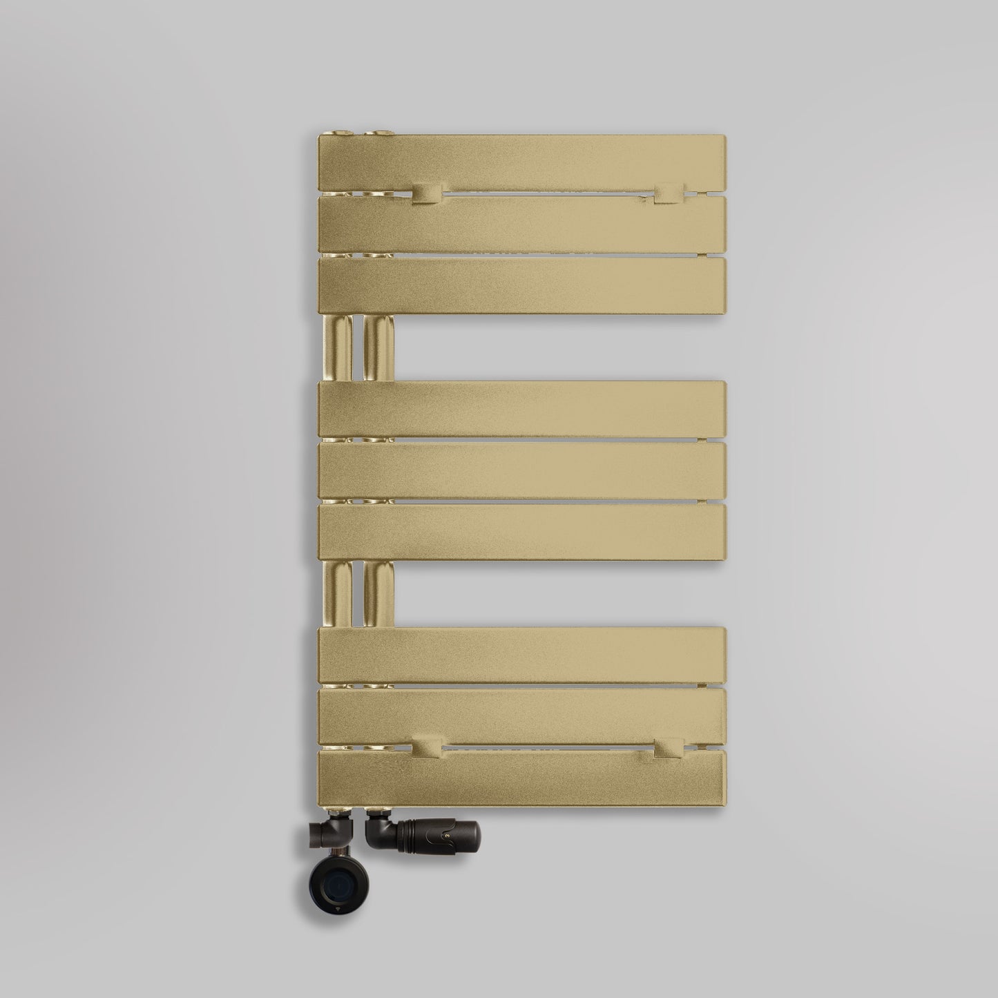 Grzejnik Łazienkowy Dekoracyjny Nowoczesny Wodno Elektryczny - Szczotkowane złoto - 830x500mm, Elektryczny grzejnik łazienkowy - Lazzarini