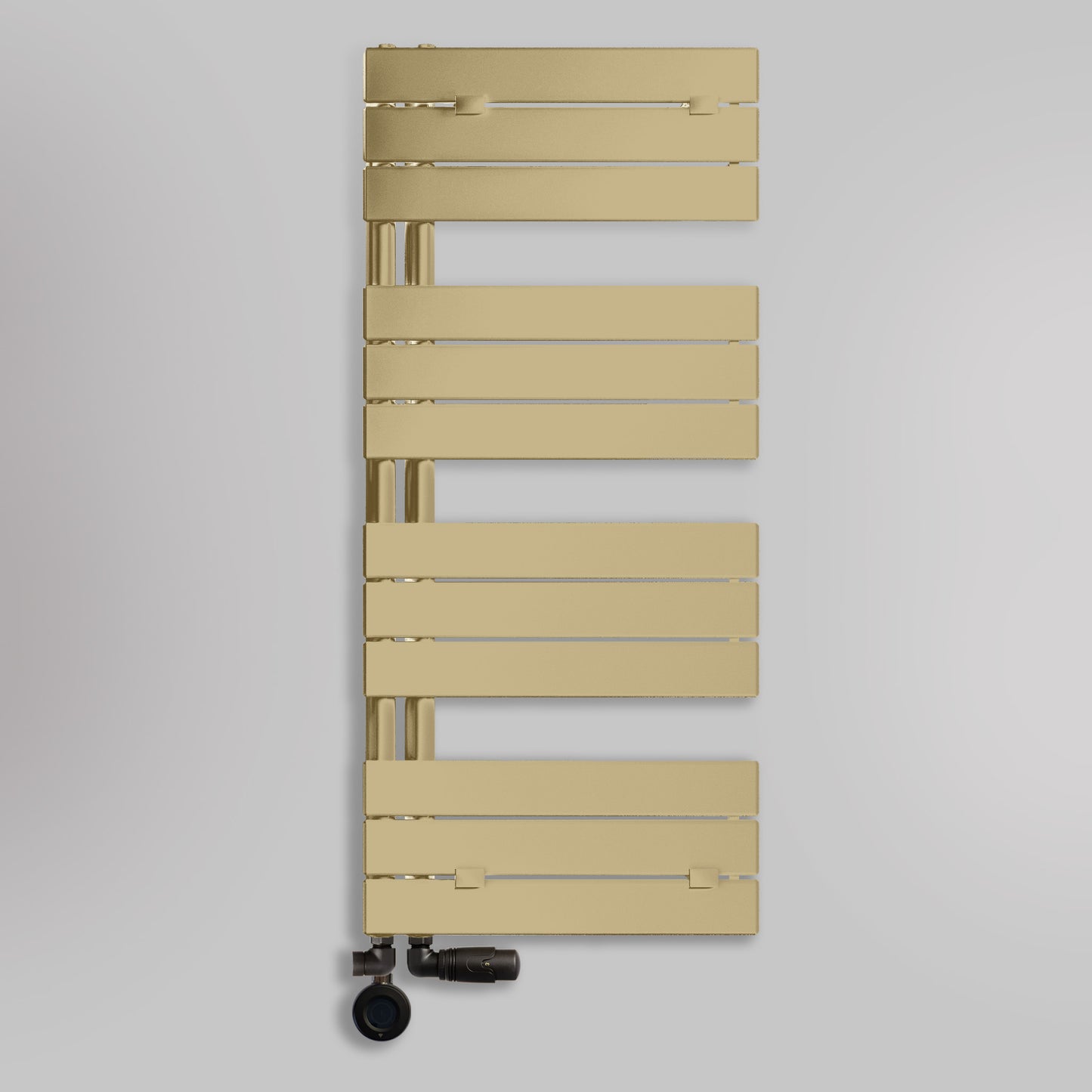 Grzejnik Łazienkowy Dekoracyjny Nowoczesny Wodno Elektryczny - Szczotkowane złoto - 1130x500mm, Elektryczny grzejnik łazienkowy - Lazzarini