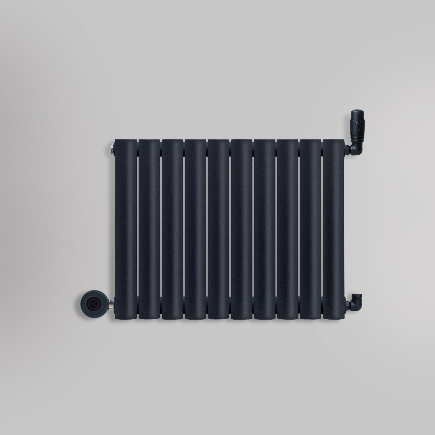 Grzejnik Wodno Elektryczny Dekoracyjny - Owalny Kolumnowy Antracytowy - 545x590mm, grzejnik hybrydowy firmy Heissmann