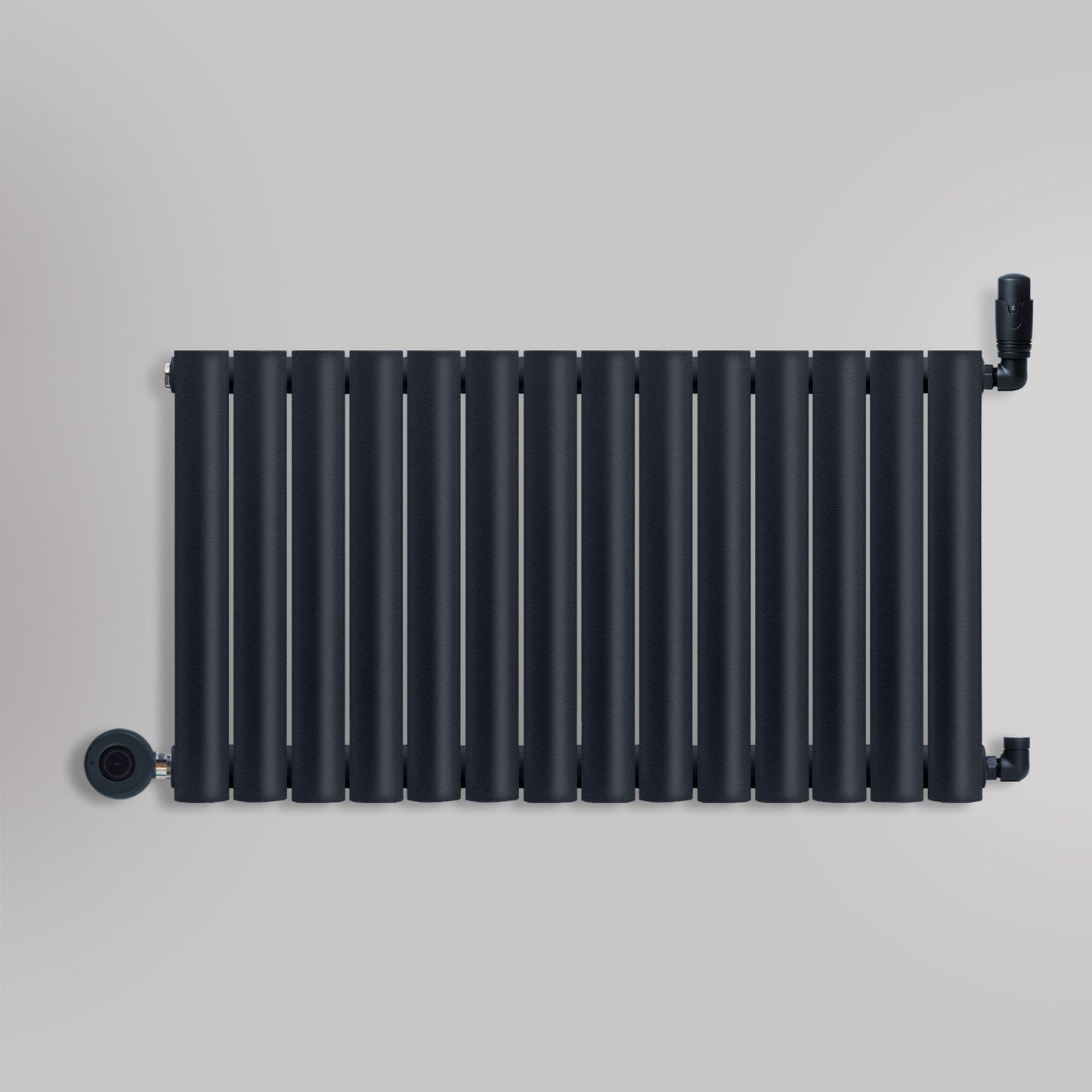 Grzejnik Wodno Elektryczny Dekoracyjny - Owalny Kolumnowy Antracytowy - 545x826mm, grzejnik hybrydowy firmy Heissmann