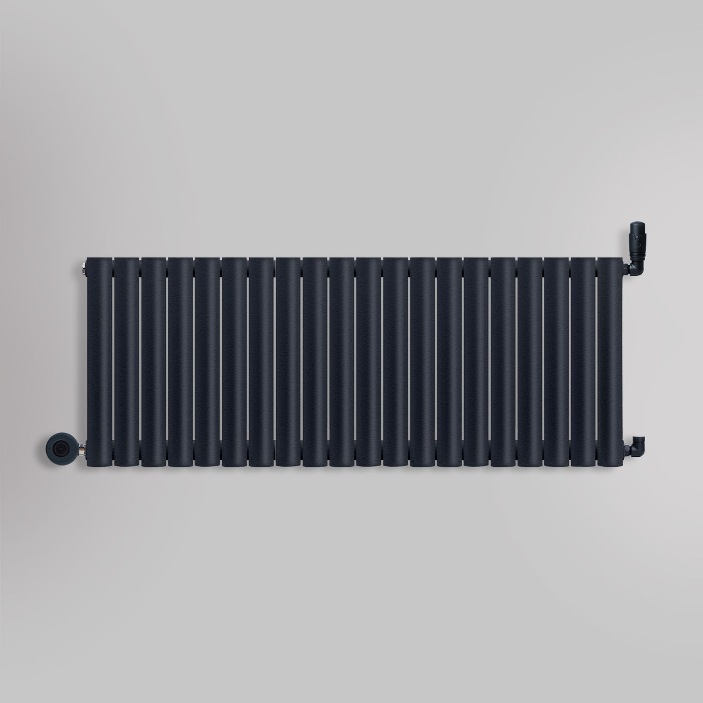 Grzejnik Wodno Elektryczny Dekoracyjny - Owalny Kolumnowy Antracytowy - 545x1180mm, grzejnik hybrydowy firmy Heissmann