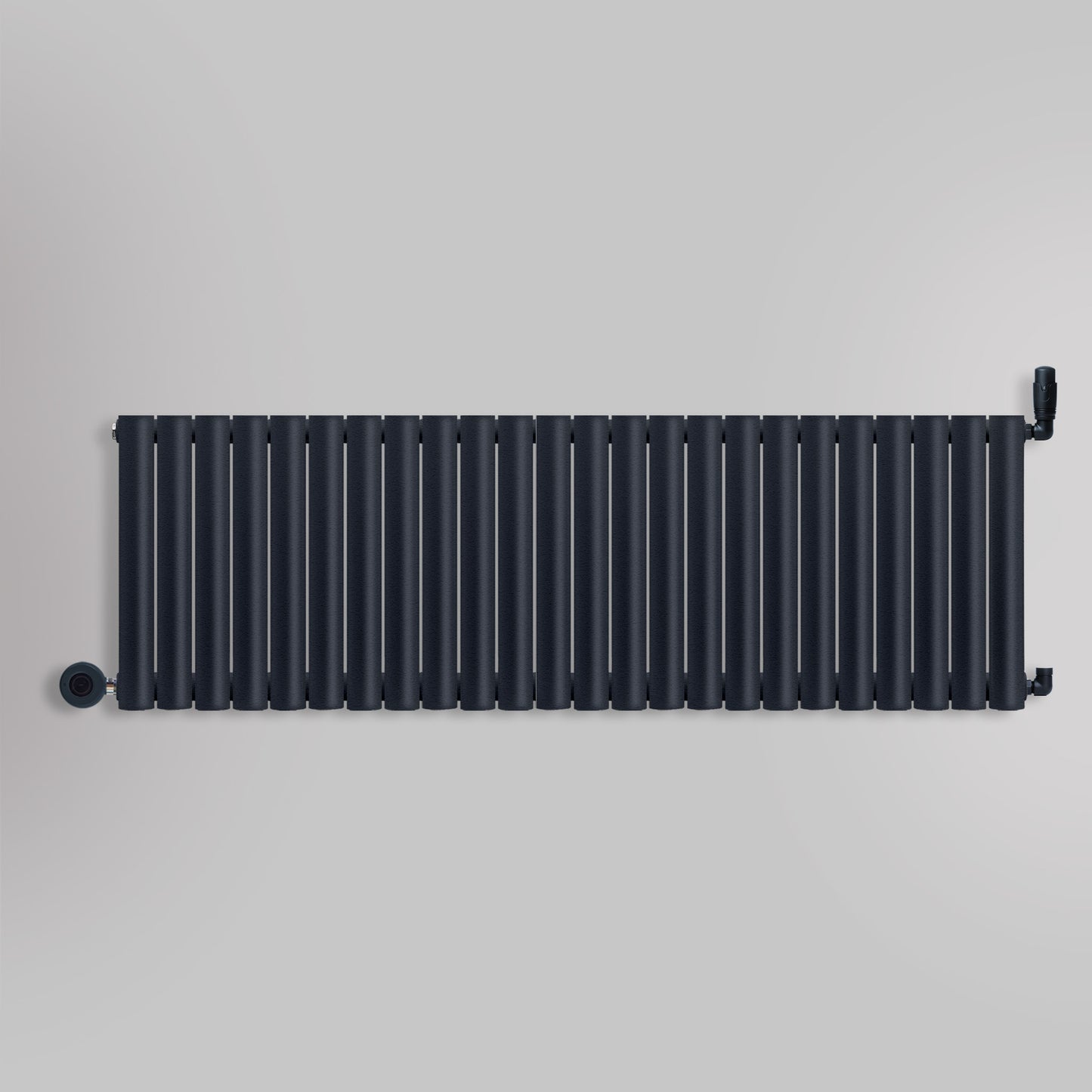 Grzejnik Wodno Elektryczny Dekoracyjny - Owalny Kolumnowy Antracytowy - 545x1416mm, grzejnik hybrydowy firmy Heissmann