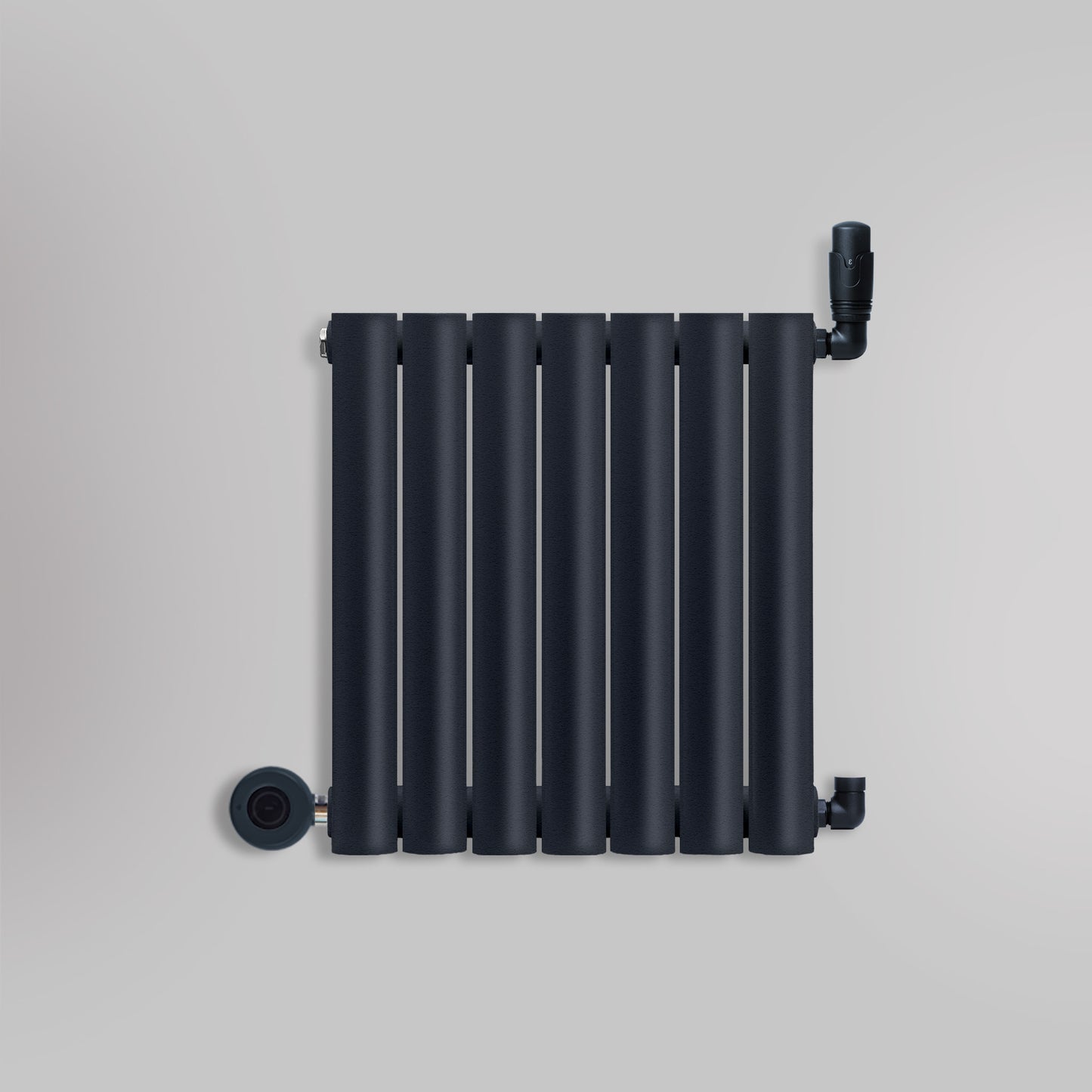 Grzejnik Wodno Elektryczny Dekoracyjny - Owalny Kolumnowy Antracytowy - 545x410mm, grzejnik hybrydowy firmy Heissmann