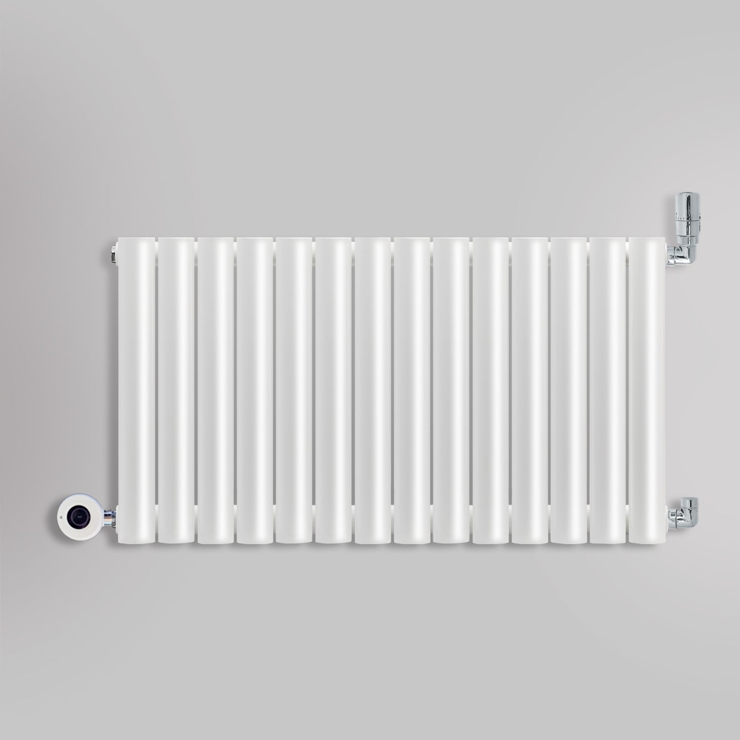 Grzejnik Wodno Elektryczny Dekoracyjny - Owalny Kolumnowy Biały - 545x826mm, grzejnik hybrydowy firmy Heissmann