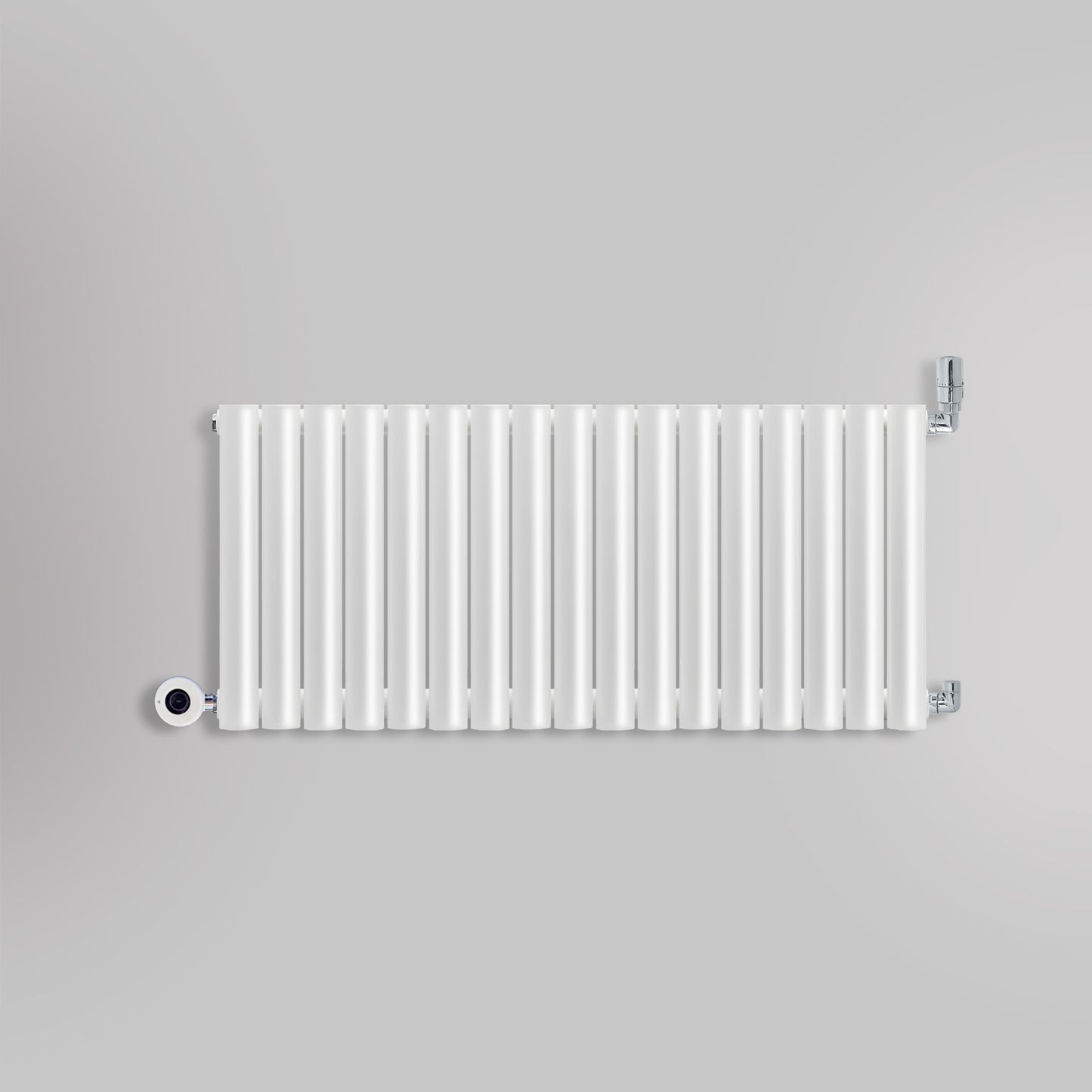 Grzejnik Wodno Elektryczny Dekoracyjny - Owalny Kolumnowy Biały - 545x1003mm, grzejnik hybrydowy firmy Heissmann