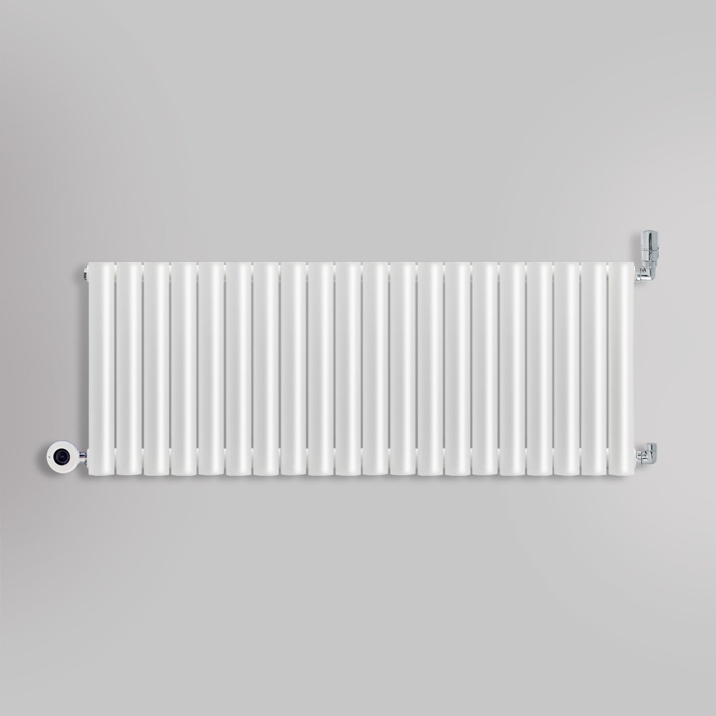 Grzejnik Wodno Elektryczny Dekoracyjny - Owalny Kolumnowy Biały - 545x1180mm, grzejnik hybrydowy firmy Heissmann