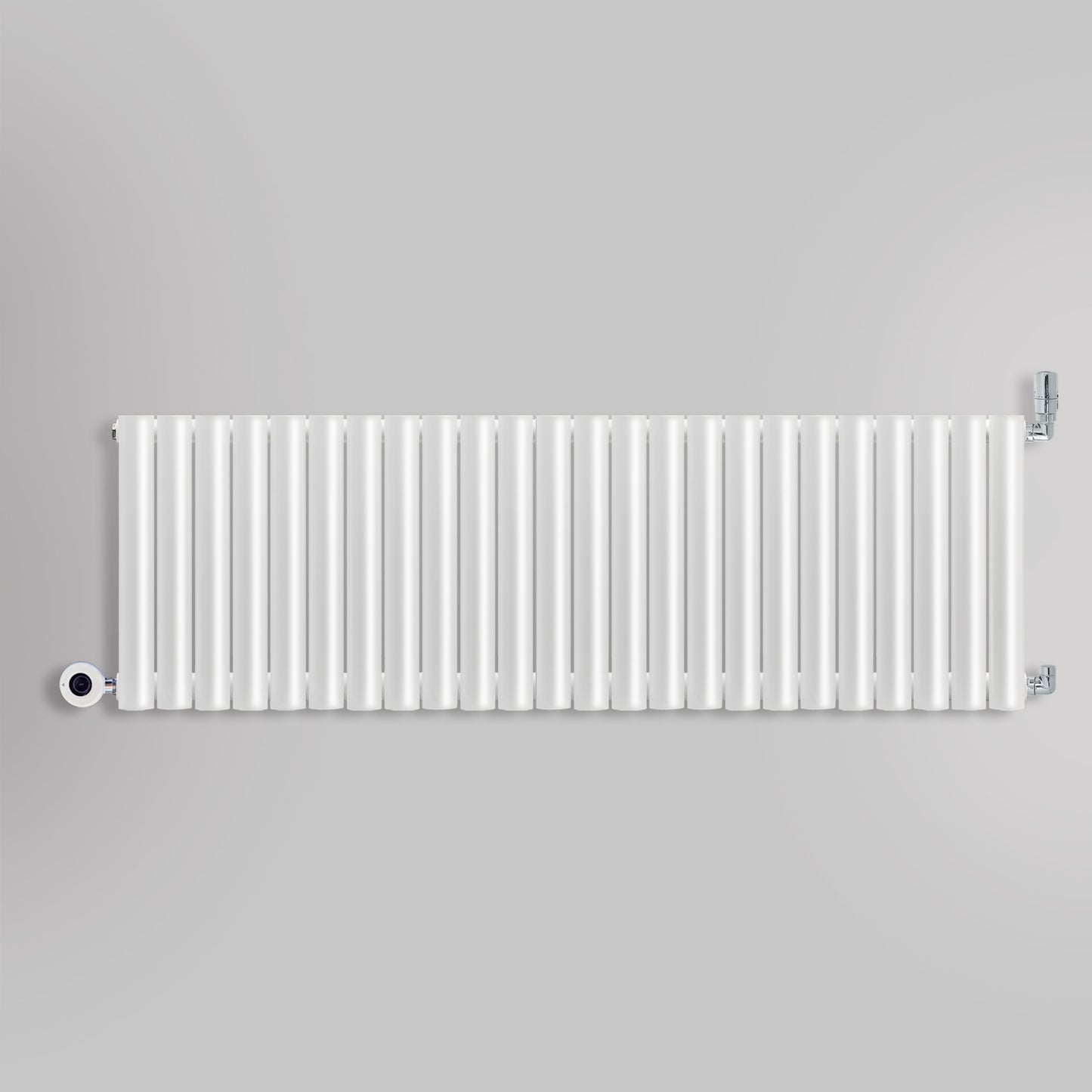 Grzejnik Wodno Elektryczny Dekoracyjny - Owalny Kolumnowy Biały - 545x1416mm, grzejnik hybrydowy firmy Heissmann