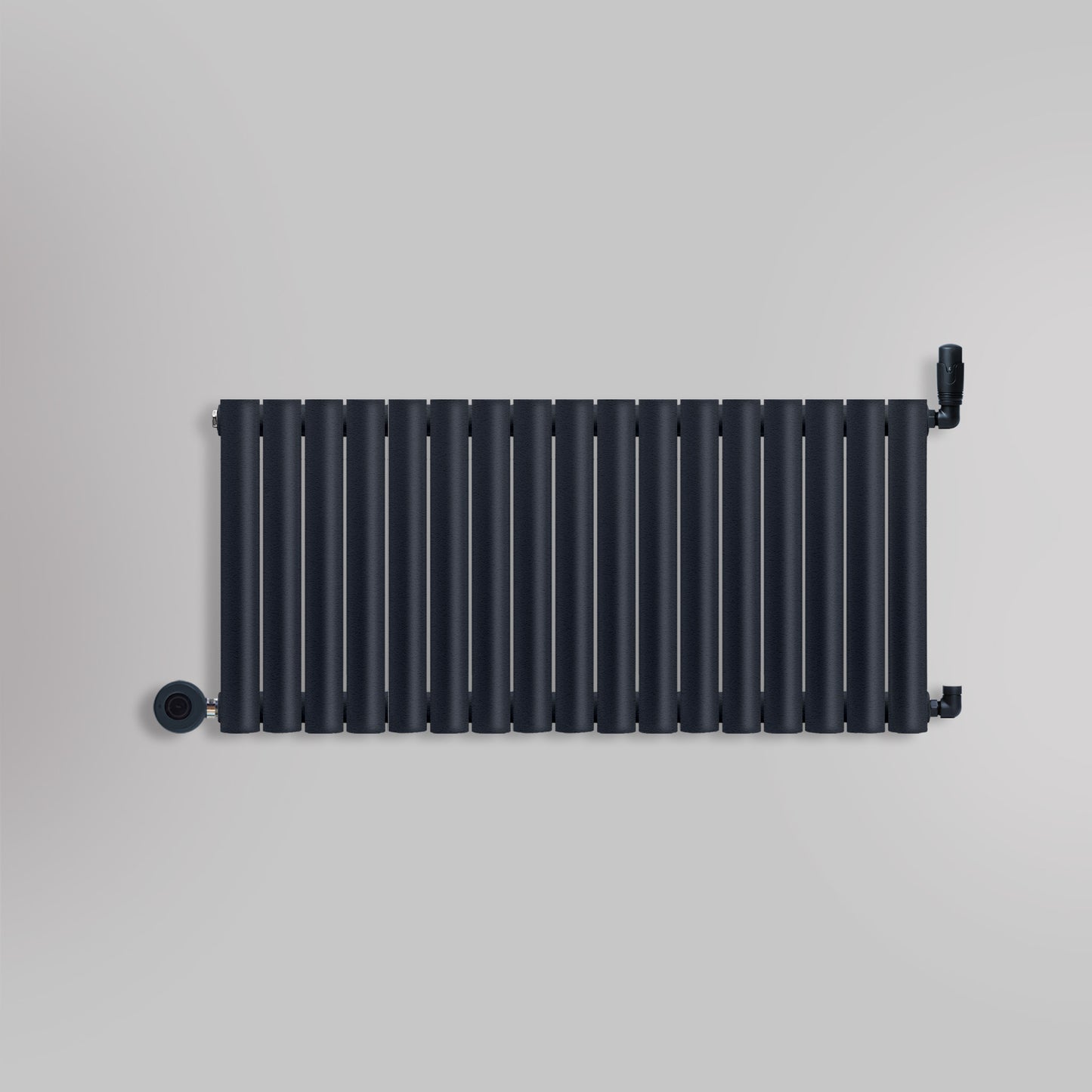 Grzejnik Wodno Elektryczny Dekoracyjny - Owalny Podwójny Kolumnowy Antracytowy - 560x1003mm, grzejnik hybrydowy firmy Heissmann