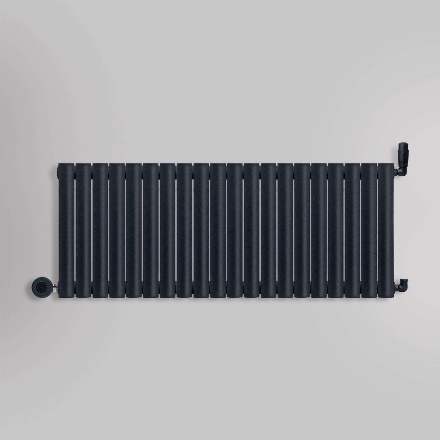 Grzejnik Wodno Elektryczny Dekoracyjny - Owalny Podwójny Kolumnowy Antracytowy - 560x1180mm, grzejnik hybrydowy firmy Heissmann