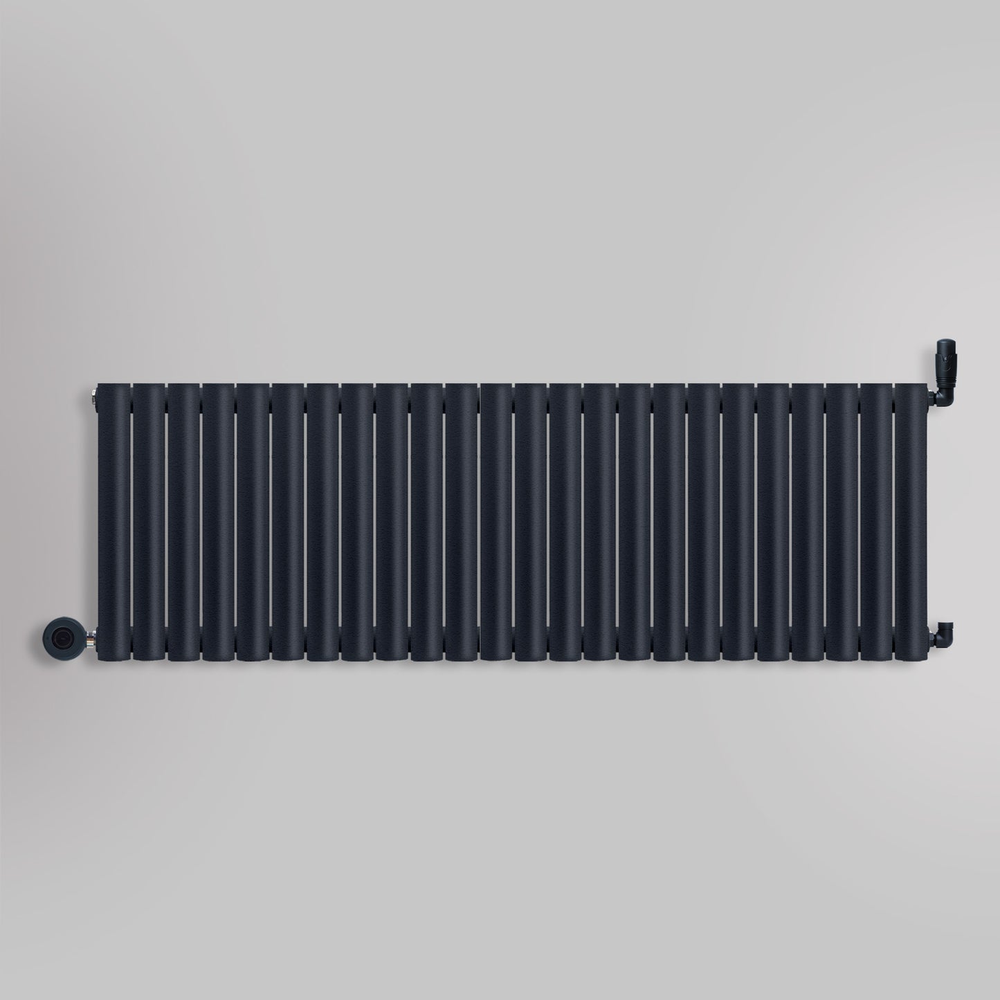 Grzejnik Wodno Elektryczny Dekoracyjny - Owalny Podwójny Kolumnowy Antracytowy - 560x1416mm, grzejnik hybrydowy firmy Heissmann
