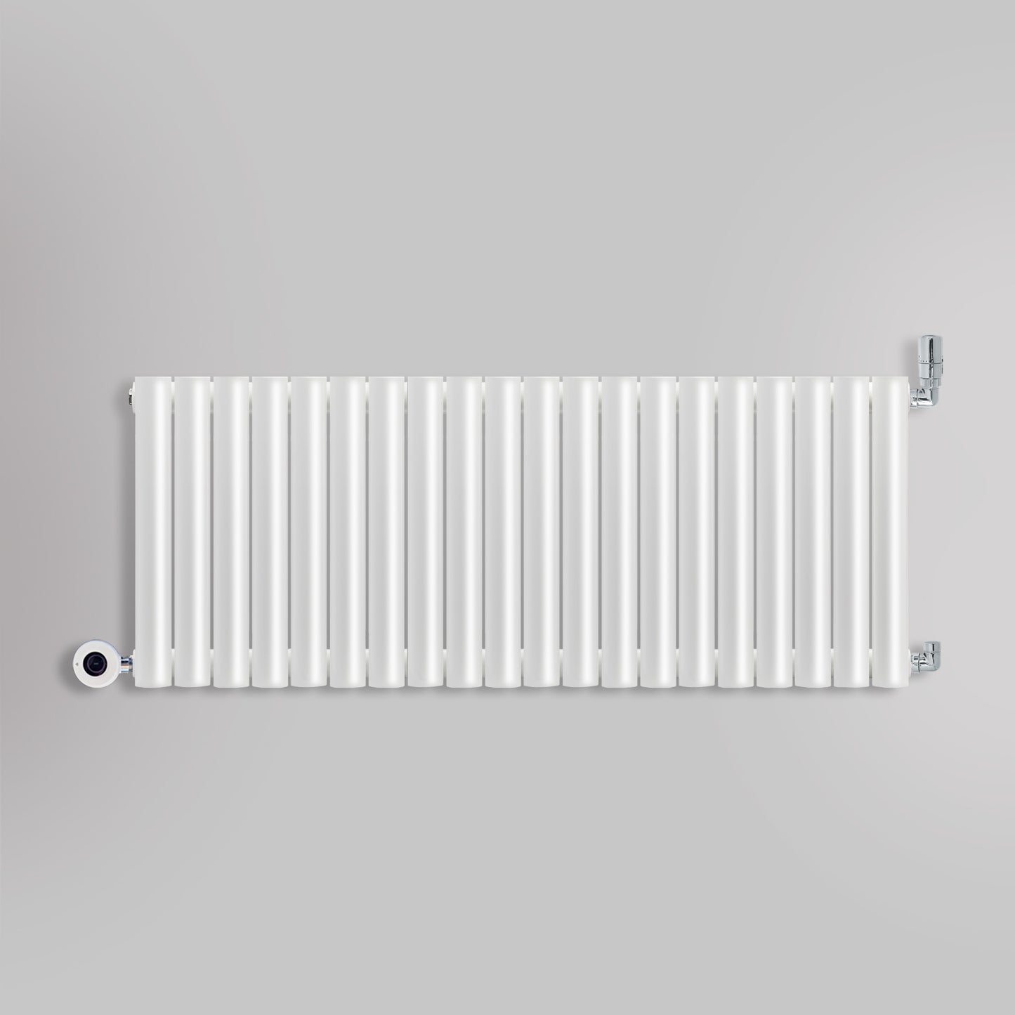 Grzejnik Wodno Elektryczny Dekoracyjny - Owalny Podwójny Kolumnowy Biały - 560x1180mm, grzejnik hybrydowy firmy Heissmann