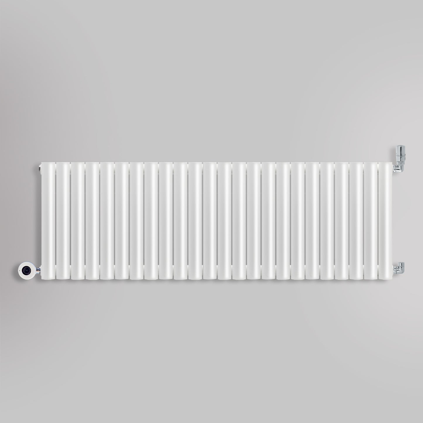 Grzejnik Wodno Elektryczny Dekoracyjny - Owalny Podwójny Kolumnowy Biały - 560x1416mm, grzejnik hybrydowy firmy Heissmann