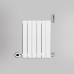 Grzejnik Wodno Elektryczny Ozdobny - Podwójny Panelowy Biały - 560x420mm, nowoczesny grzejnik hybrydowy firmy Heissmann