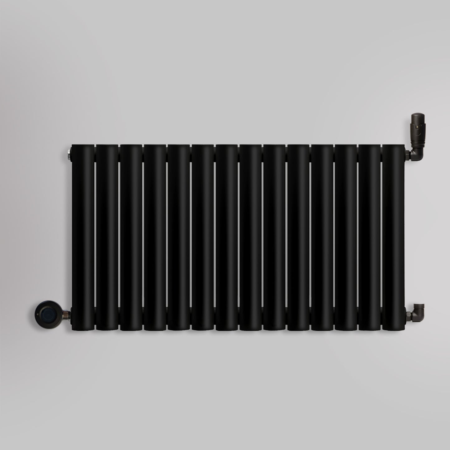 Grzejnik Wodno Elektryczny Dekoracyjny - Owalny Kolumnowy Czarny - 545x826mm, grzejnik hybrydowy firmy Heissmann
