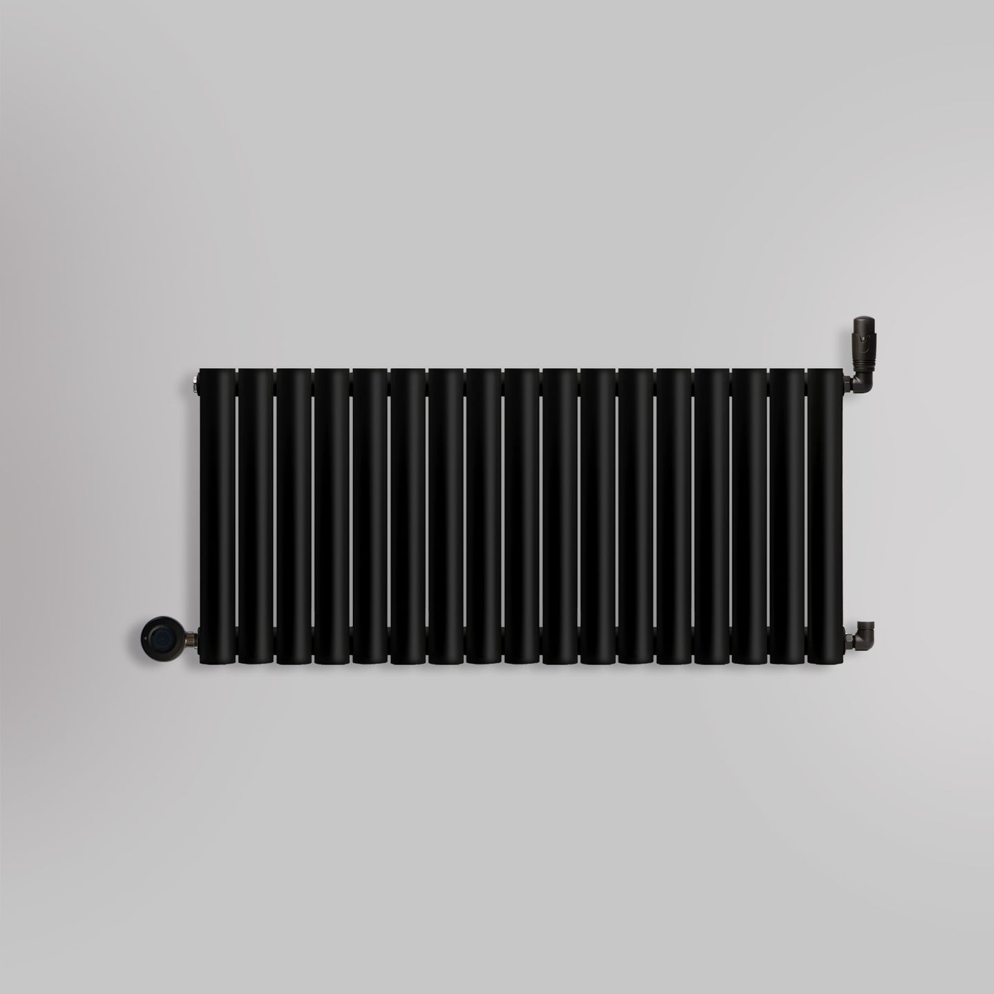 Grzejnik Wodno Elektryczny Dekoracyjny - Owalny Kolumnowy Czarny - 545x1003mm, grzejnik hybrydowy firmy Heissmann