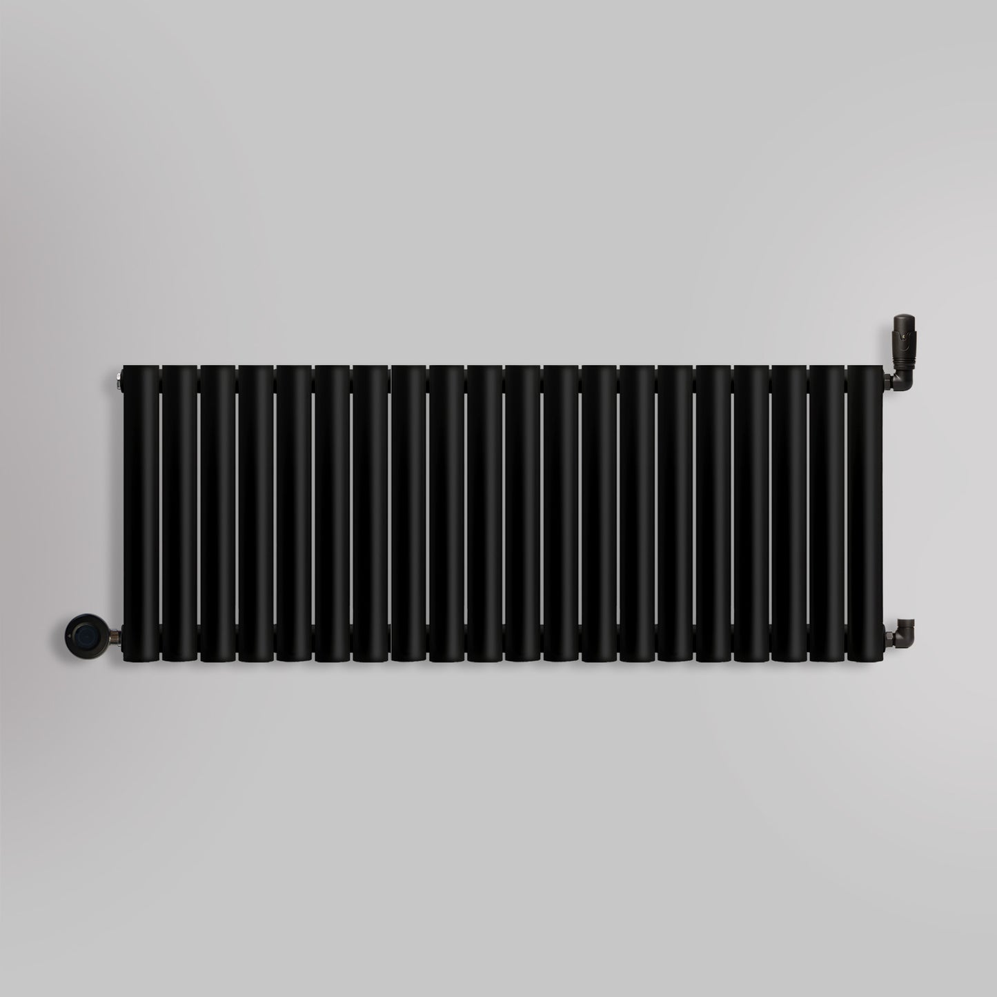 Grzejnik Wodno Elektryczny Dekoracyjny - Owalny Kolumnowy Czarny - 545x1180mm, grzejnik hybrydowy firmy Heissmann