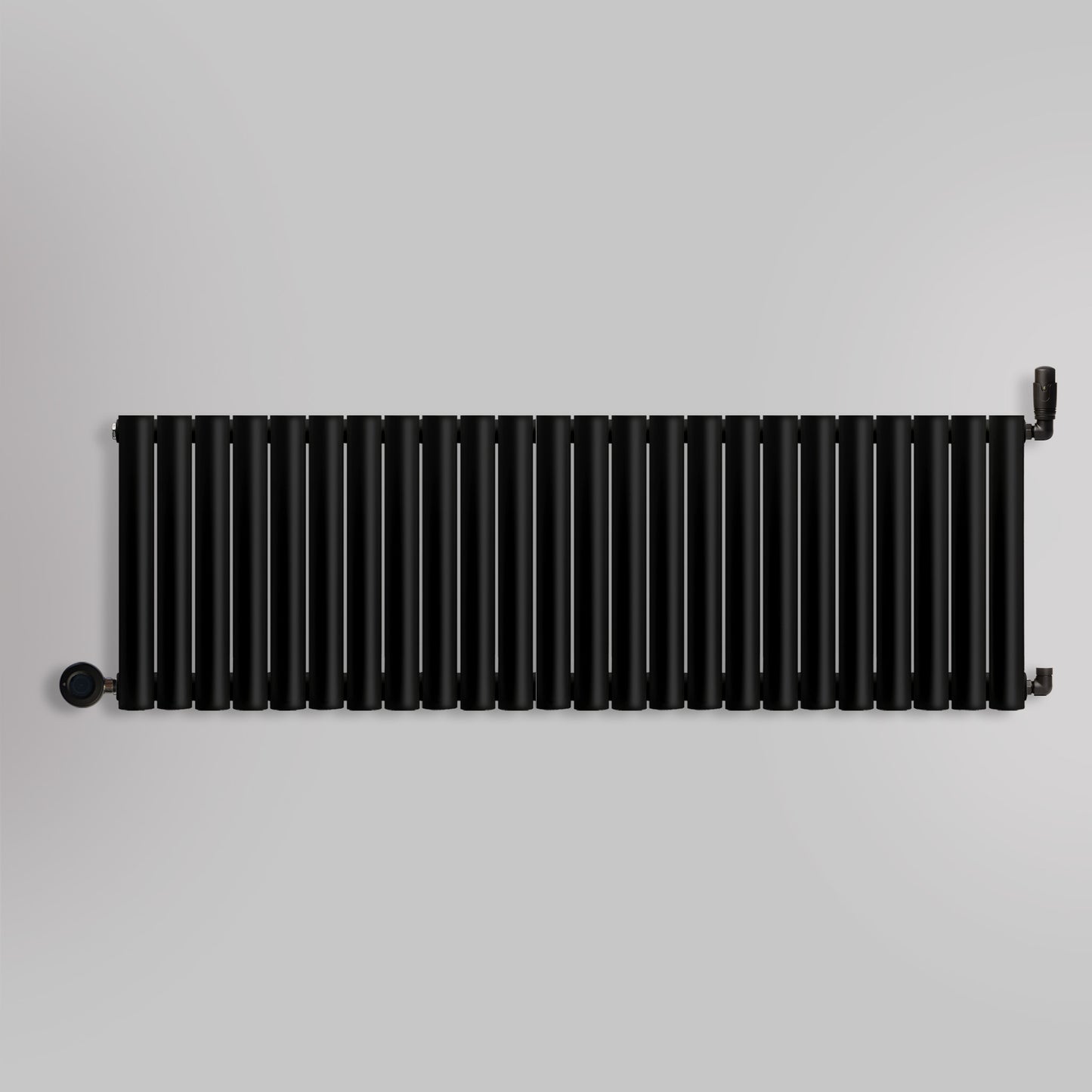 Grzejnik Wodno Elektryczny Dekoracyjny - Owalny Kolumnowy Czarny - 545x1416mm, grzejnik hybrydowy firmy Heissmann