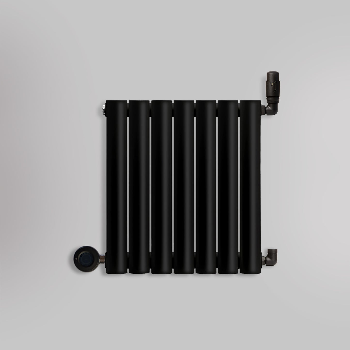 Grzejnik Wodno Elektryczny Dekoracyjny - Owalny Kolumnowy Czarny - 545x410mm, grzejnik hybrydowy firmy Heissmann