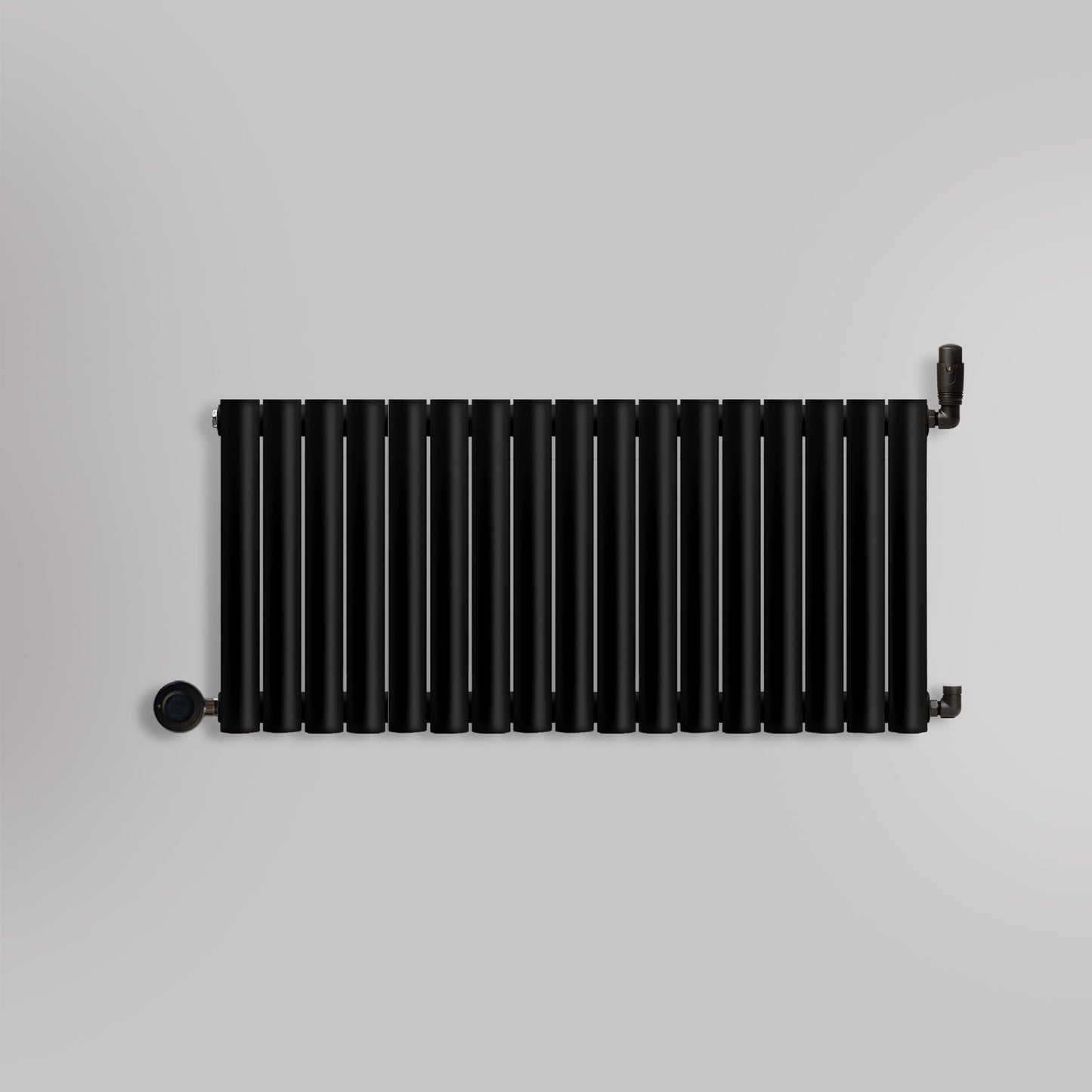 Grzejnik Wodno Elektryczny Dekoracyjny - Owalny Podwójny Kolumnowy Czarny - 560x1003mm, grzejnik hybrydowy firmy Heissmann