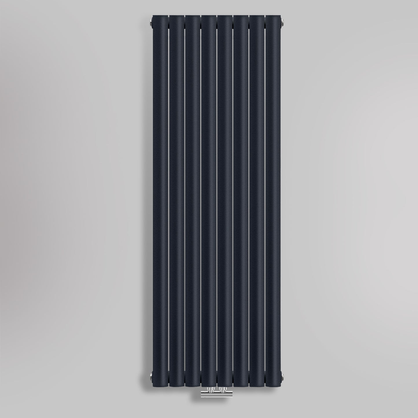 Grzejnik Dekoracyjny Pionowy - Owalny Kolumnowy Antracytowy - 1600x472mm, gładkie tło