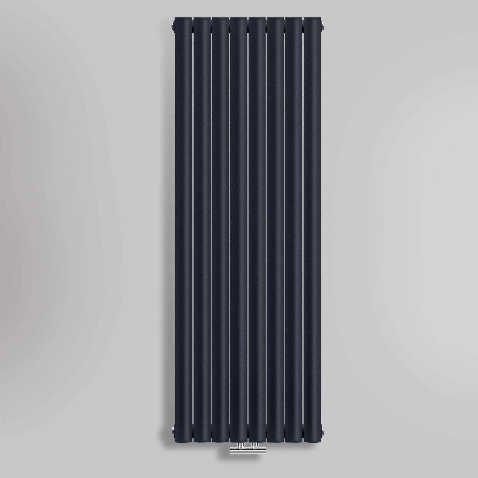 Grzejnik Dekoracyjny Pionowy - Owalny Kolumnowy Antracytowy - 1600x472mm, gładkie tło