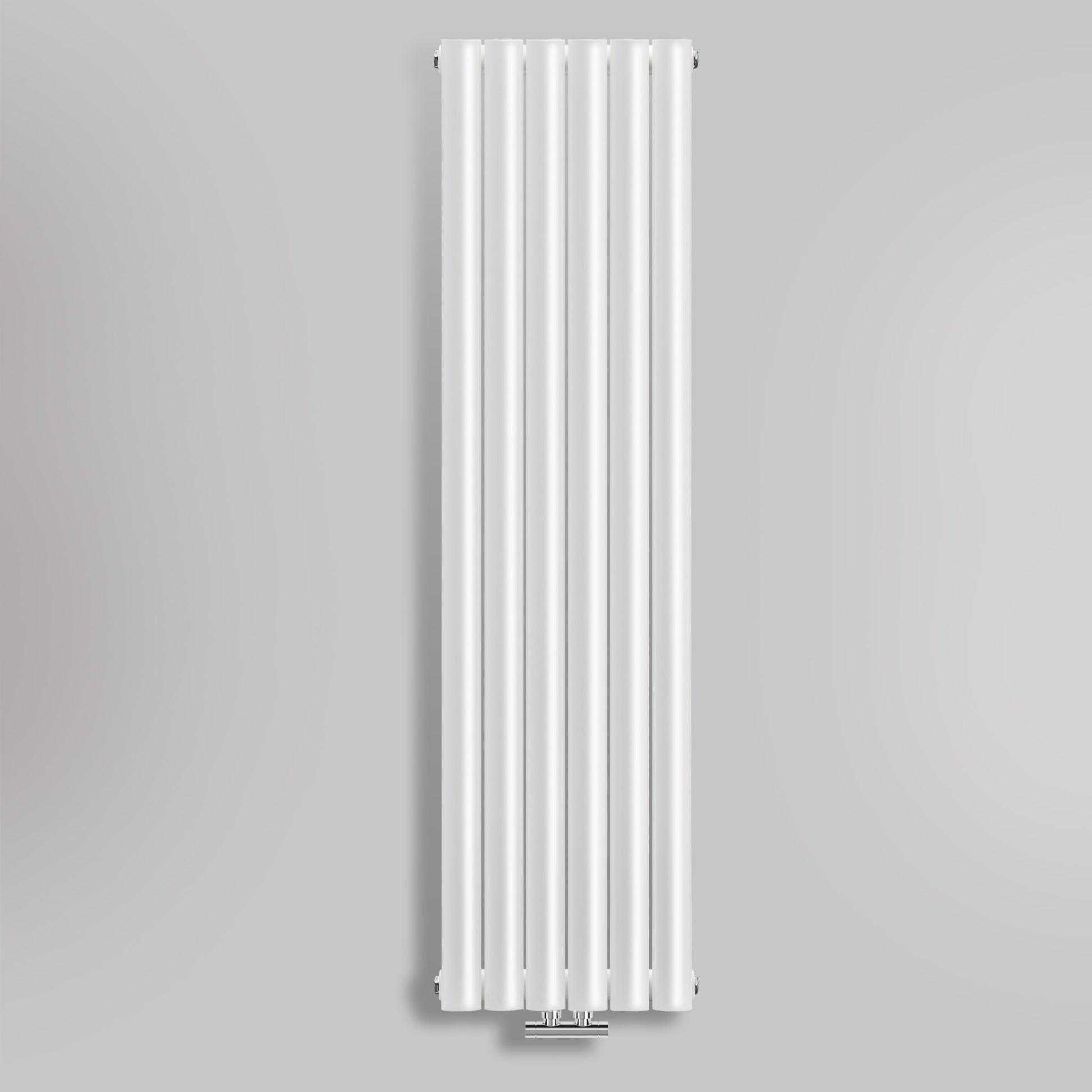 Grzejnik Dekoracyjny Pionowy - Owalny Kolumnowy Biały - 1600x354mm, gładkie tło firmy Heissmann