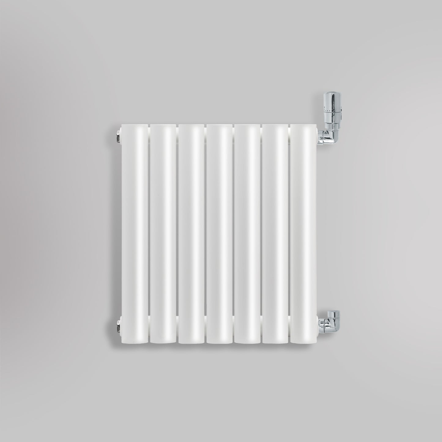 Grzejnik Dekoracyjny - Owalny Kolumnowy Biały - 545x410mm, gładkie tło firmy Heissmann