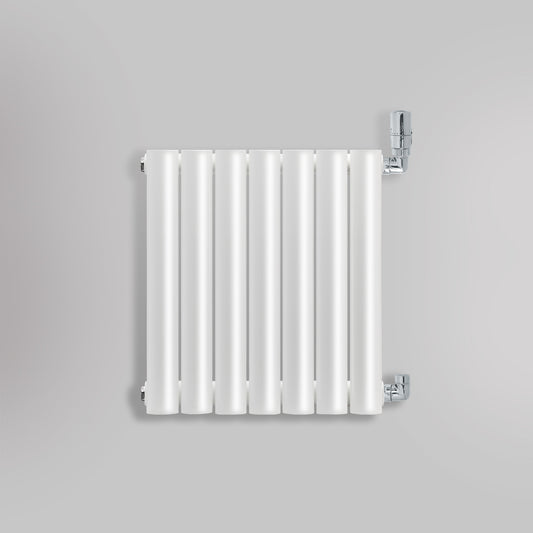Grzejnik Dekoracyjny - Owalny Kolumnowy Biały - 545x410mm, gładkie tło firmy Heissmann