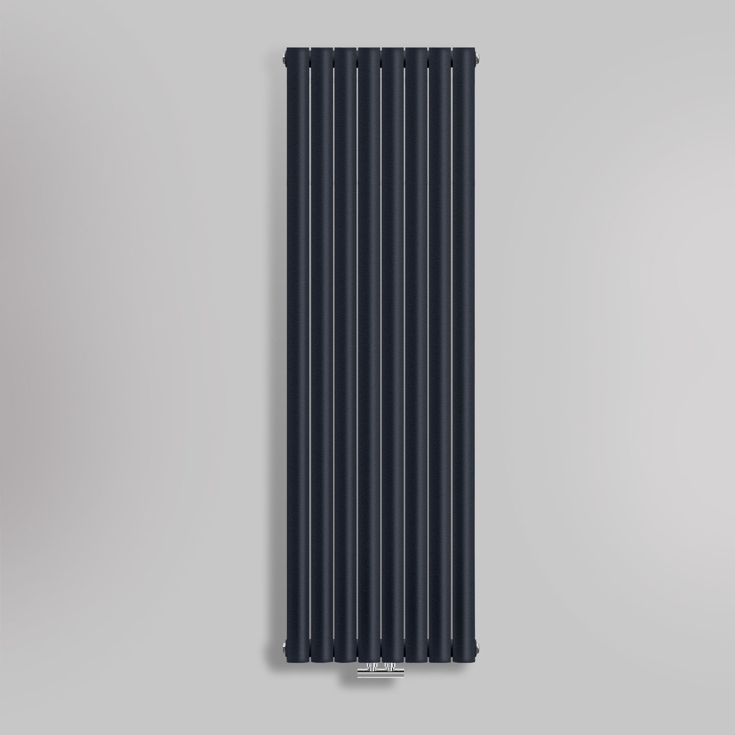 Grzejnik Dekoracyjny Pionowy - Owalny Podwójny Kolumnowy Antracytowy - 1800x472mm, gładkie tło