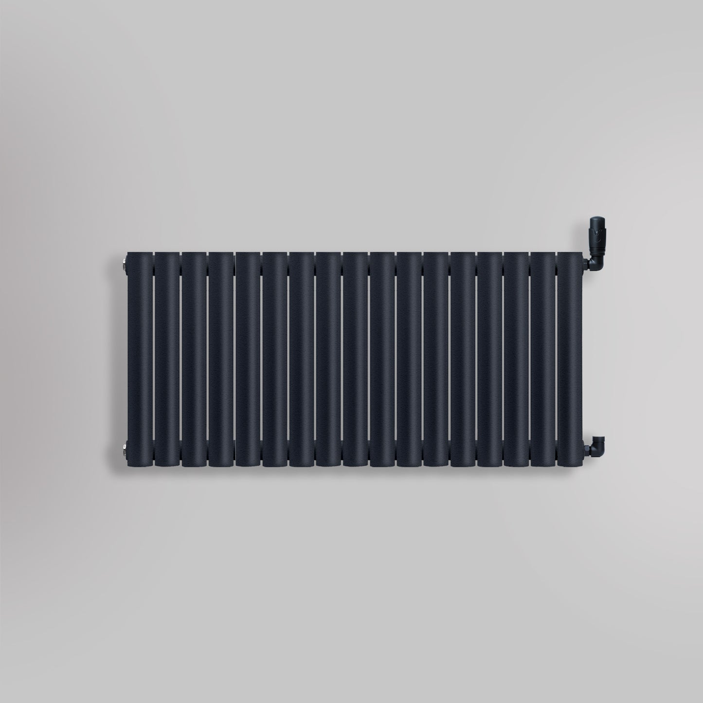 Grzejnik Dekoracyjny - Owalny Podwójny Kolumnowy Antracytowy - 560x1003mm, gładkie tło