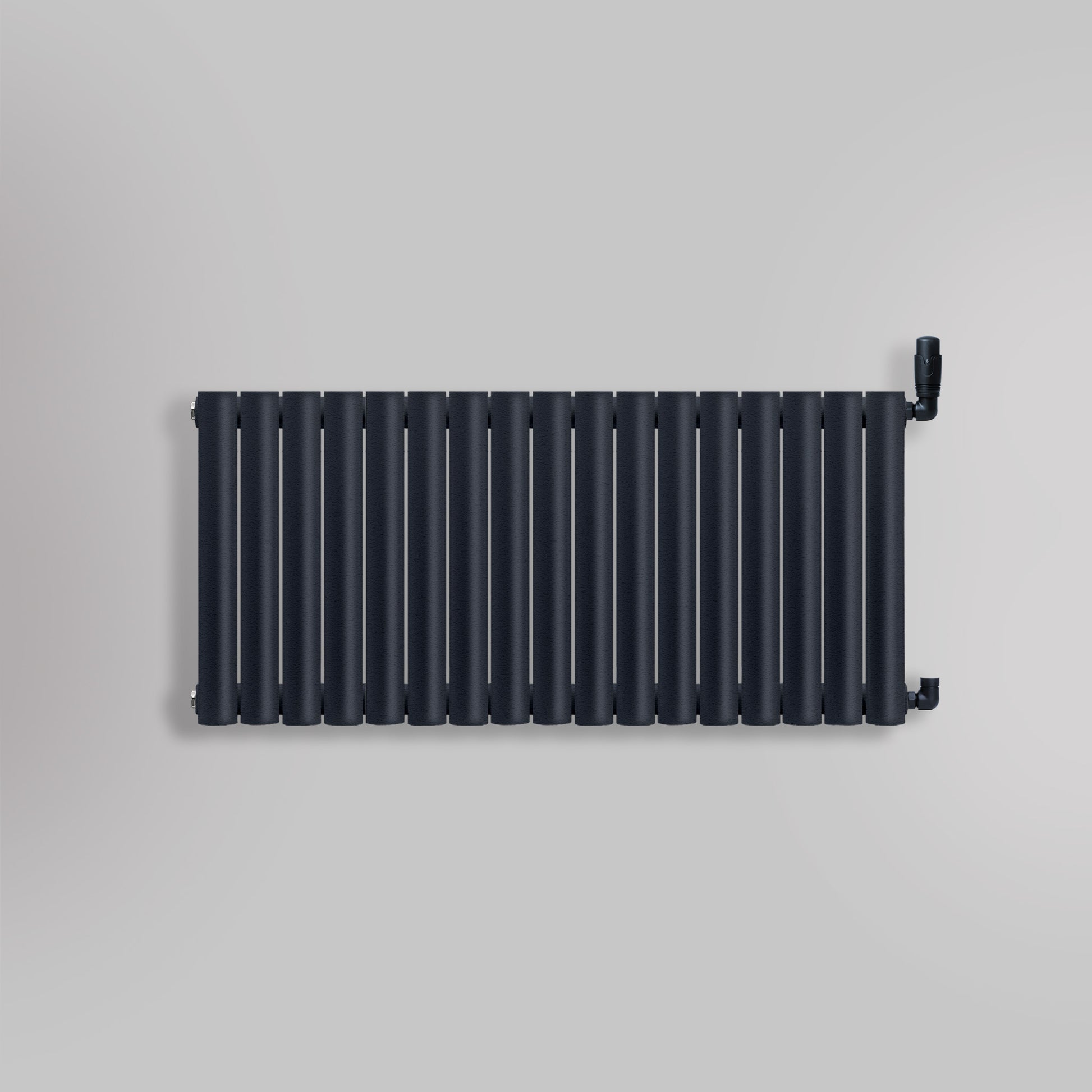 Grzejnik Dekoracyjny - Owalny Podwójny Kolumnowy Antracytowy - 560x1003mm, gładkie tło