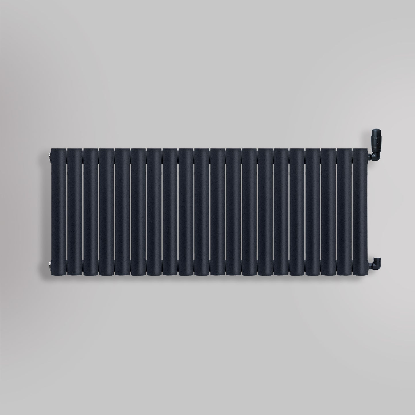 Grzejnik Dekoracyjny - Owalny Podwójny Kolumnowy Antracytowy - 560x1180mm, gładkie tło