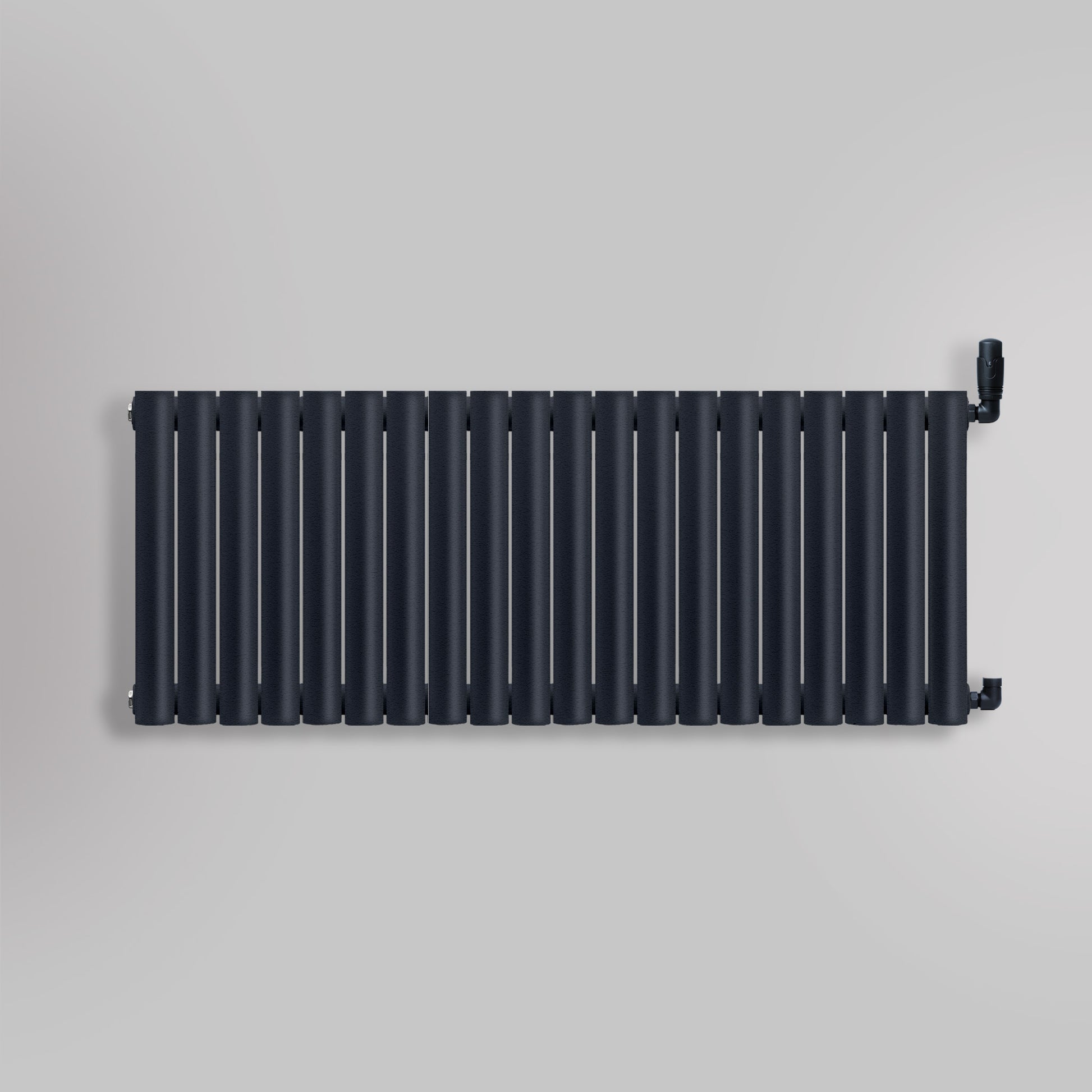 Grzejnik Dekoracyjny - Owalny Podwójny Kolumnowy Antracytowy - 560x1180mm, gładkie tło