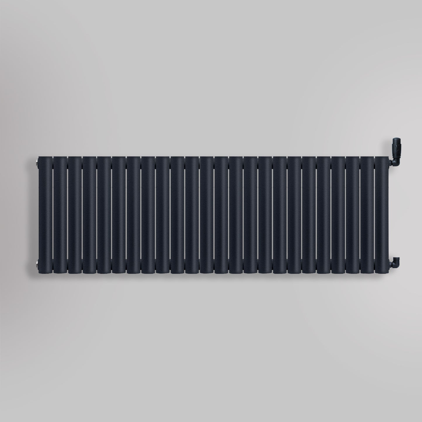 Grzejnik Dekoracyjny - Owalny Podwójny Kolumnowy Antracytowy - 560x1416mm, gładkie tło