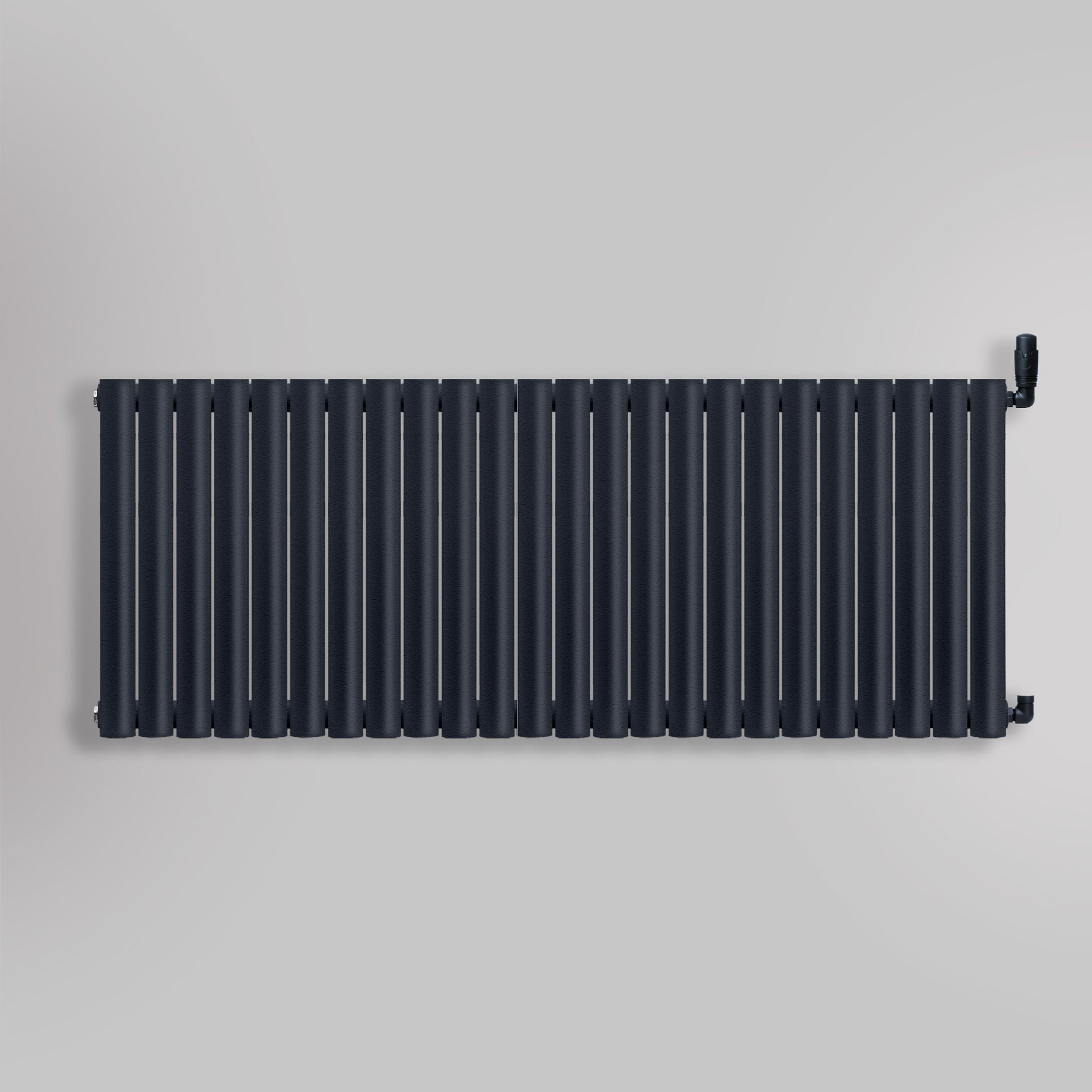 Grzejnik Dekoracyjny - Owalny Podwójny Kolumnowy Antracytowy - 660x1416mm, gładkie tło